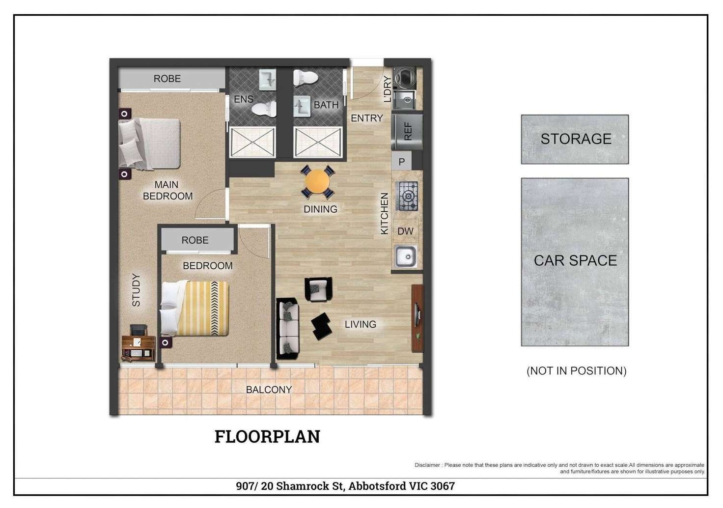 Floorplan of Homely apartment listing, 907/20 Shamrock Street, Abbotsford VIC 3067