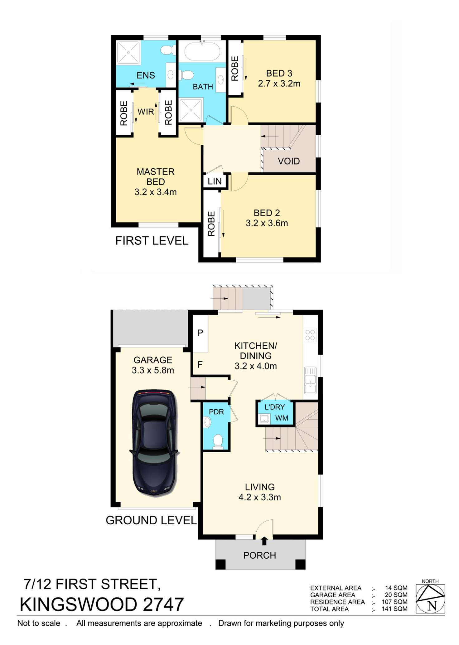 Floorplan of Homely townhouse listing, 7/12 First Street, Kingswood NSW 2747