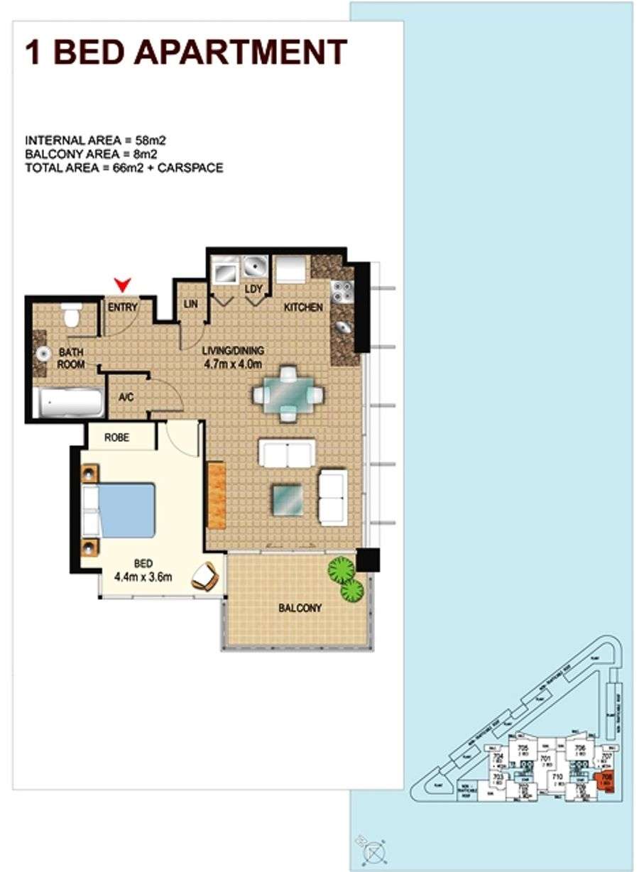 Floorplan of Homely unit listing, 1508/1 Como Crescent, Southport QLD 4215