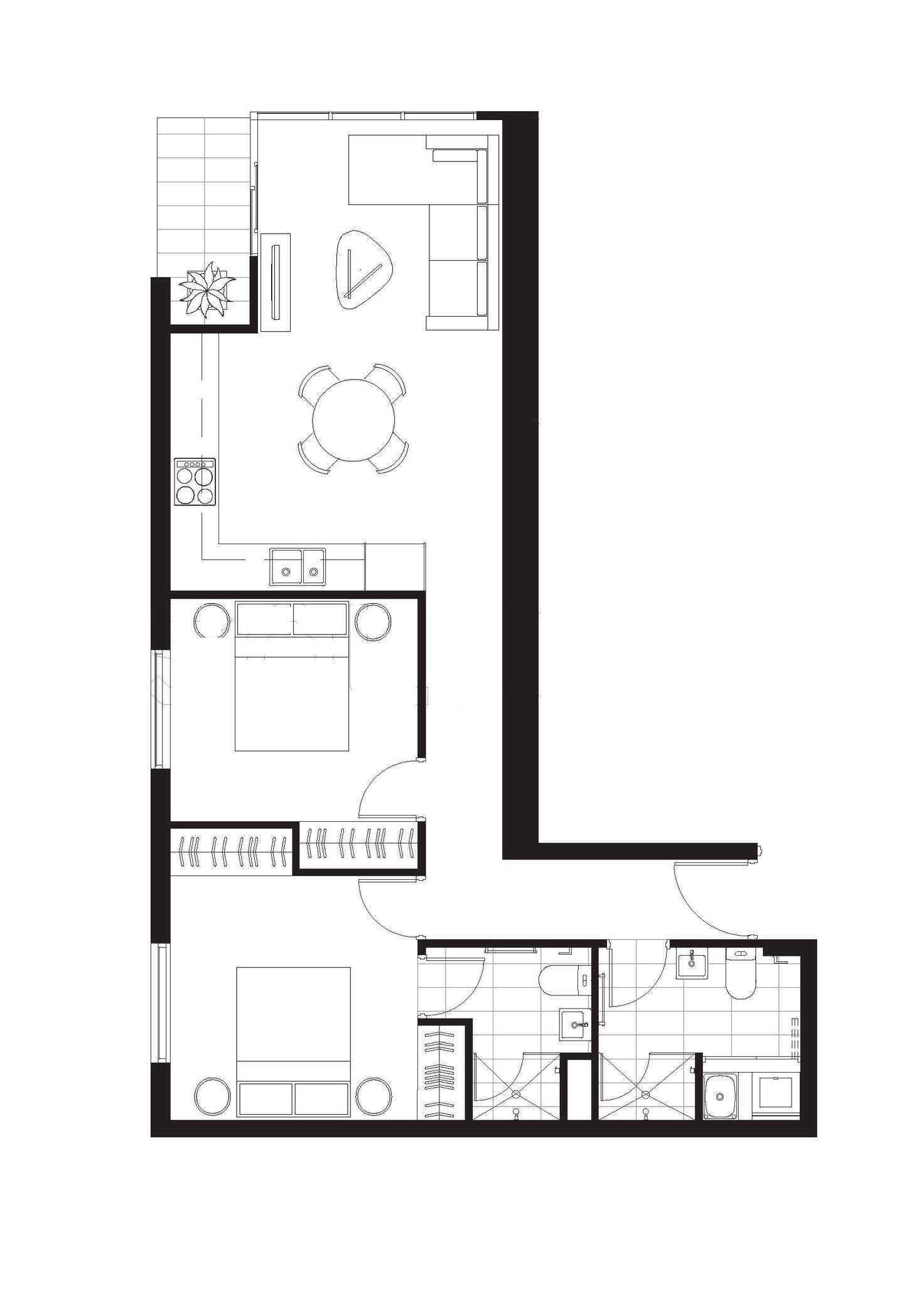 Floorplan of Homely apartment listing, 1604/45 Clarke Street, (1604/263 City), Southbank VIC 3006