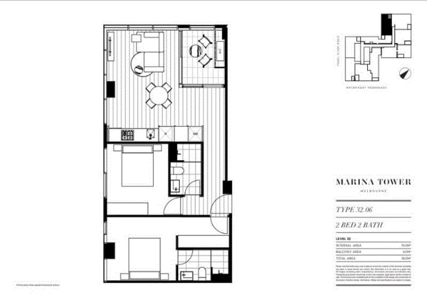 Floorplan of Homely apartment listing, 3206/8 Pearl River Road, Docklands VIC 3008