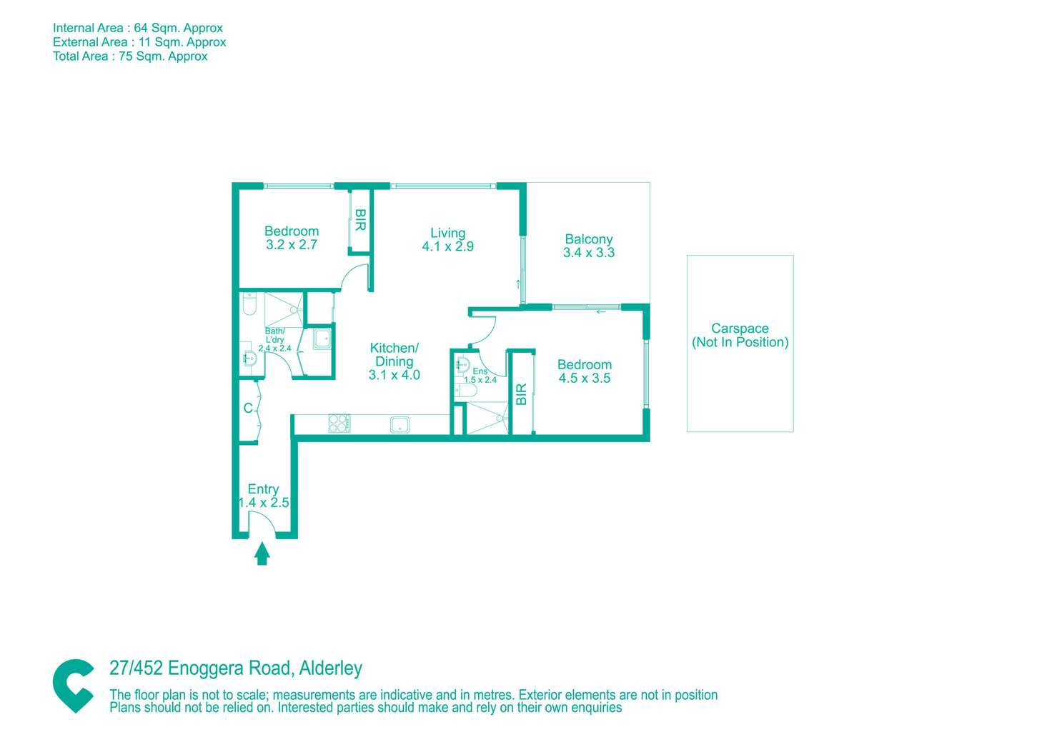Floorplan of Homely unit listing, 27/452 Enoggera Road, Alderley QLD 4051