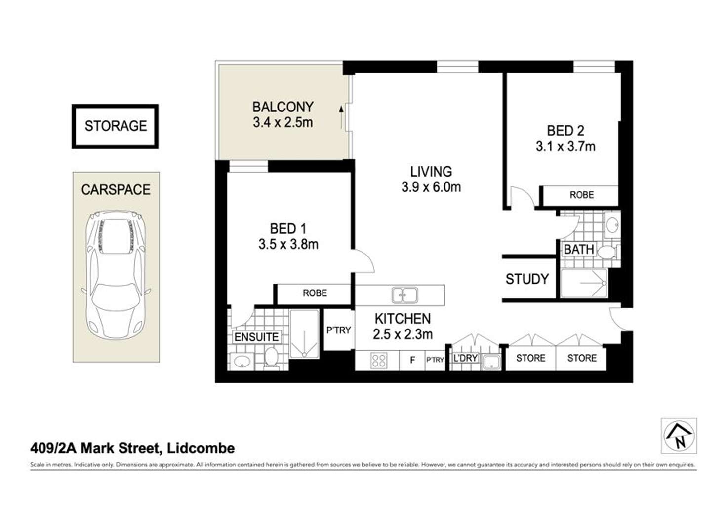 Floorplan of Homely apartment listing, 409/2A Mark Street, Lidcombe NSW 2141