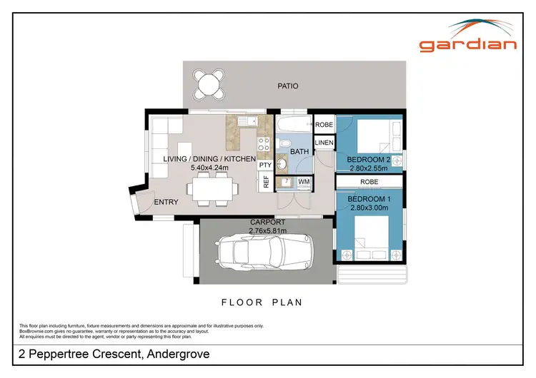 Floorplan of Homely house listing, 2 Peppertree Crescent, Andergrove QLD 4740