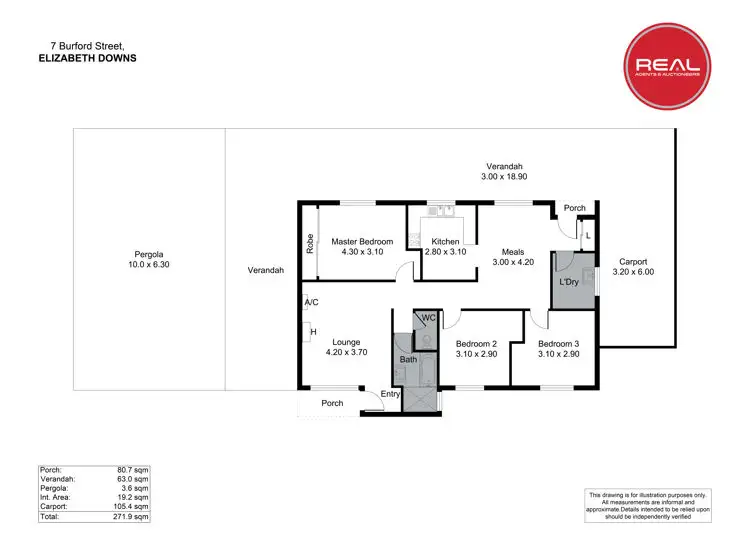 Floorplan of Homely house listing, 7 Burford Street, Elizabeth Downs SA 5113