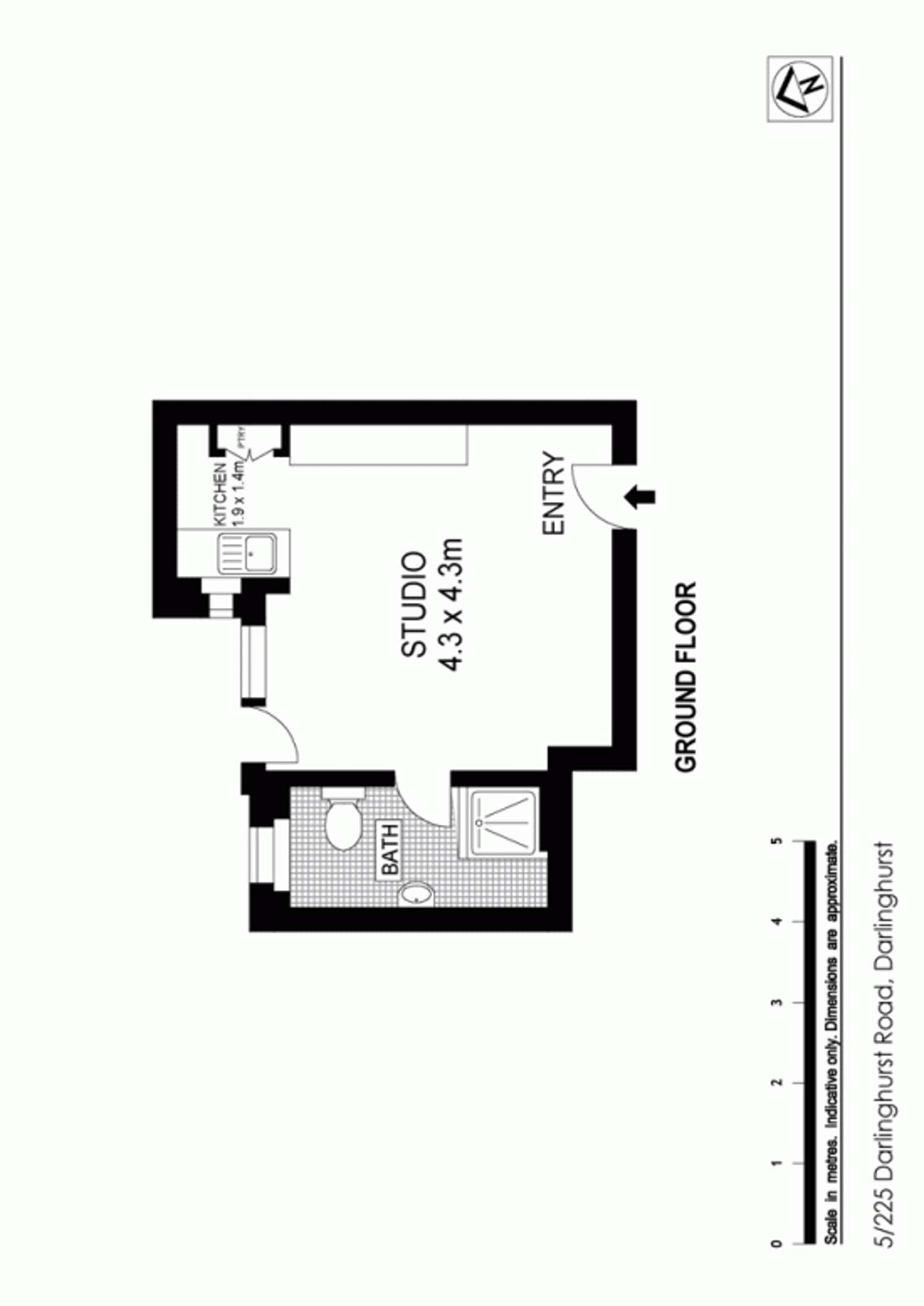 Floorplan of Homely studio listing, 5/225 DARLINGHURST RD, Darlinghurst NSW 2010