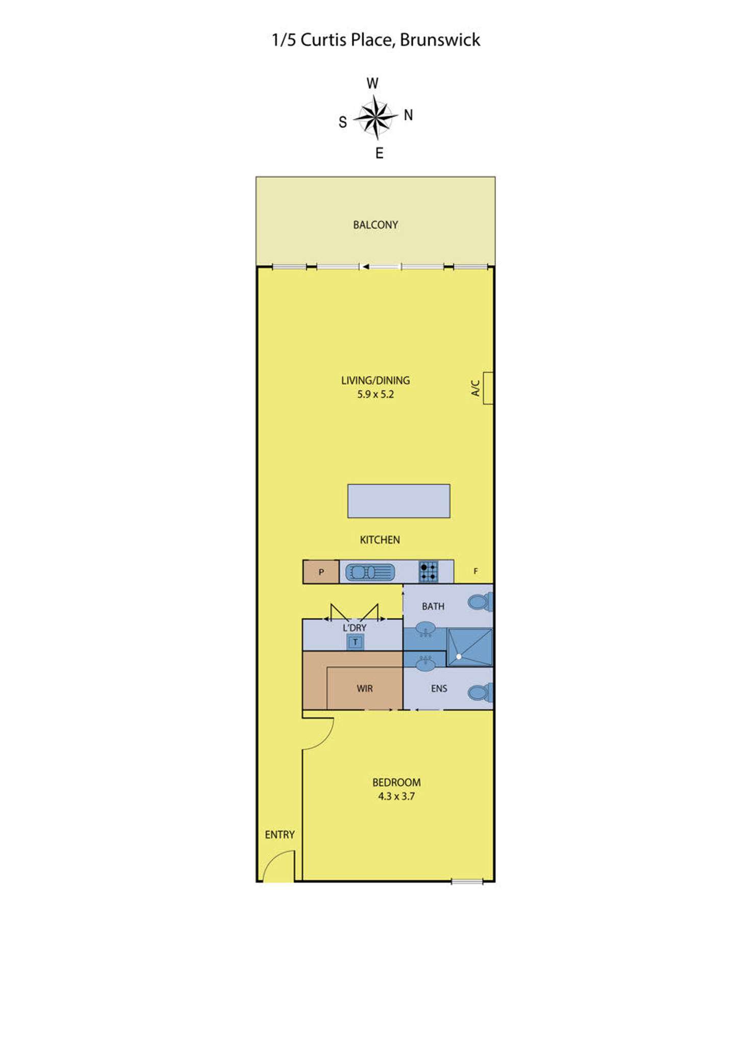 Floorplan of Homely apartment listing, 1/5 Curtis Place, Brunswick VIC 3056