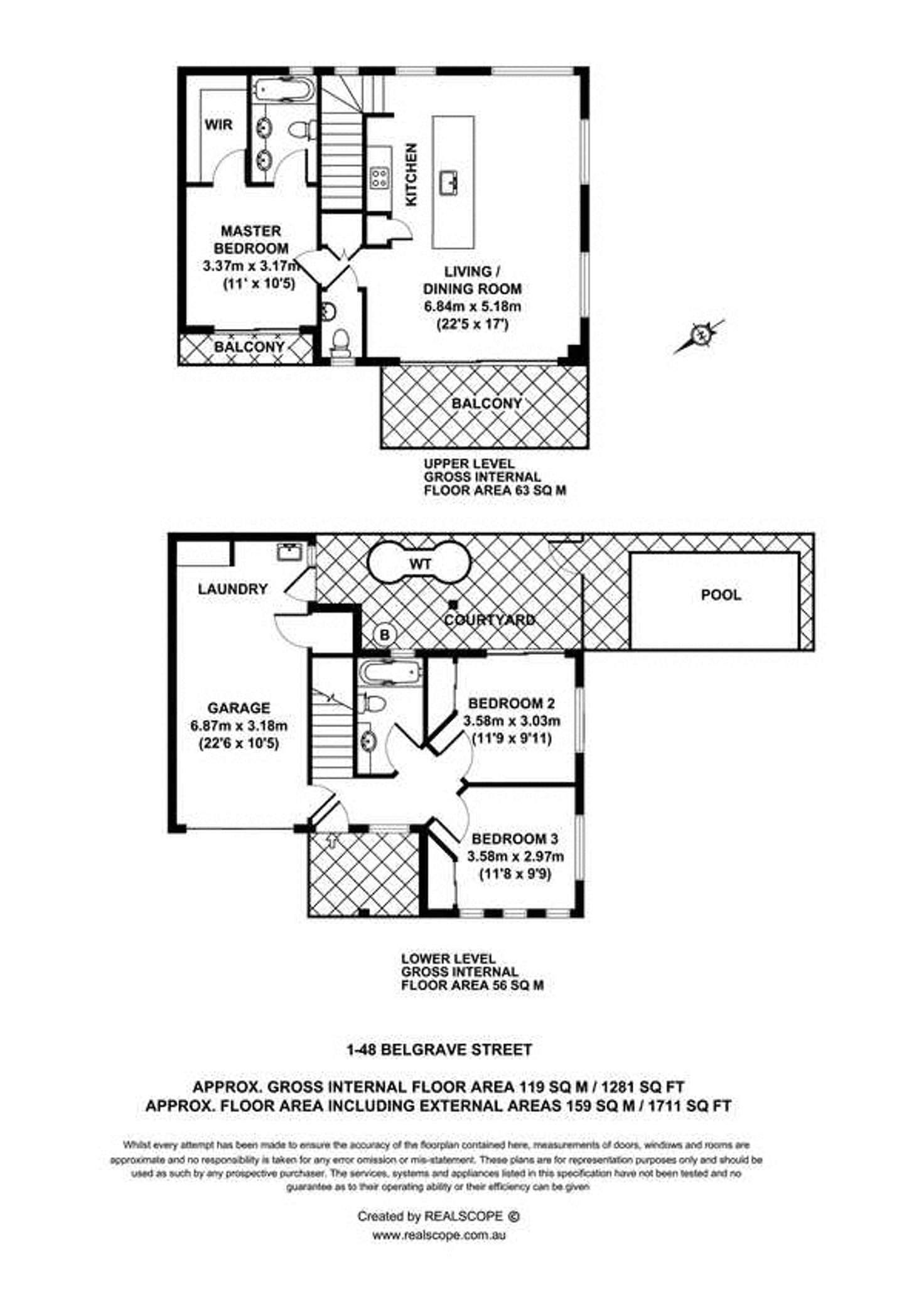 Floorplan of Homely townhouse listing, 1/48 Belgrave Street, Balmoral QLD 4171