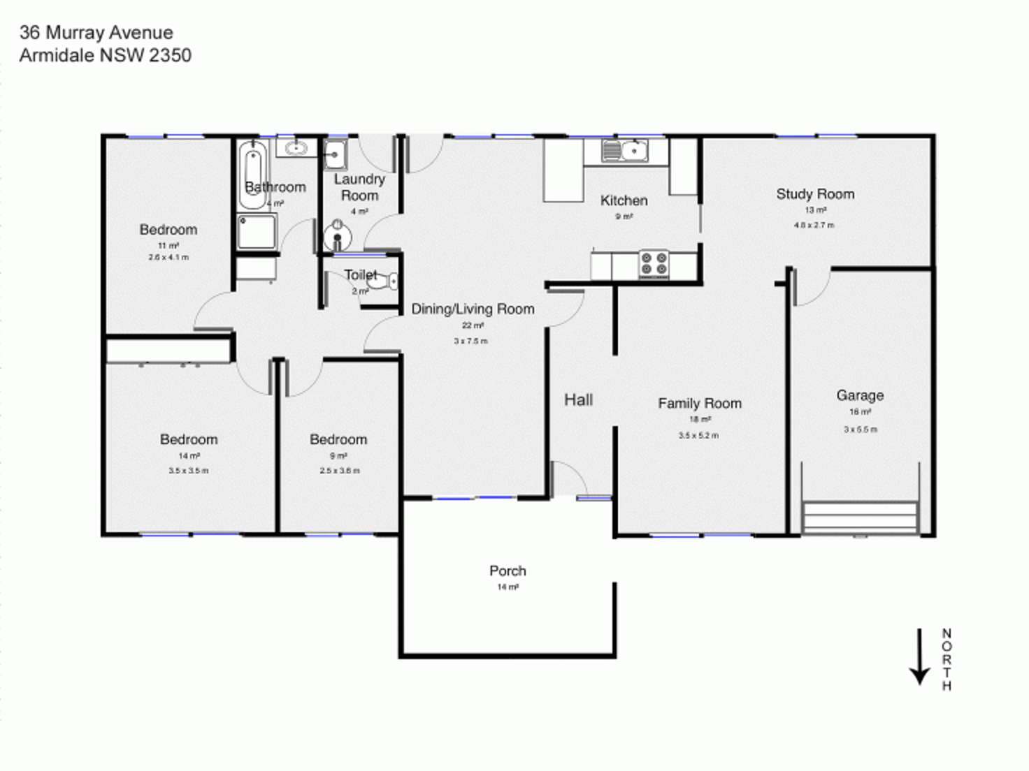 Floorplan of Homely house listing, 36 Murray Avenue, Armidale NSW 2350