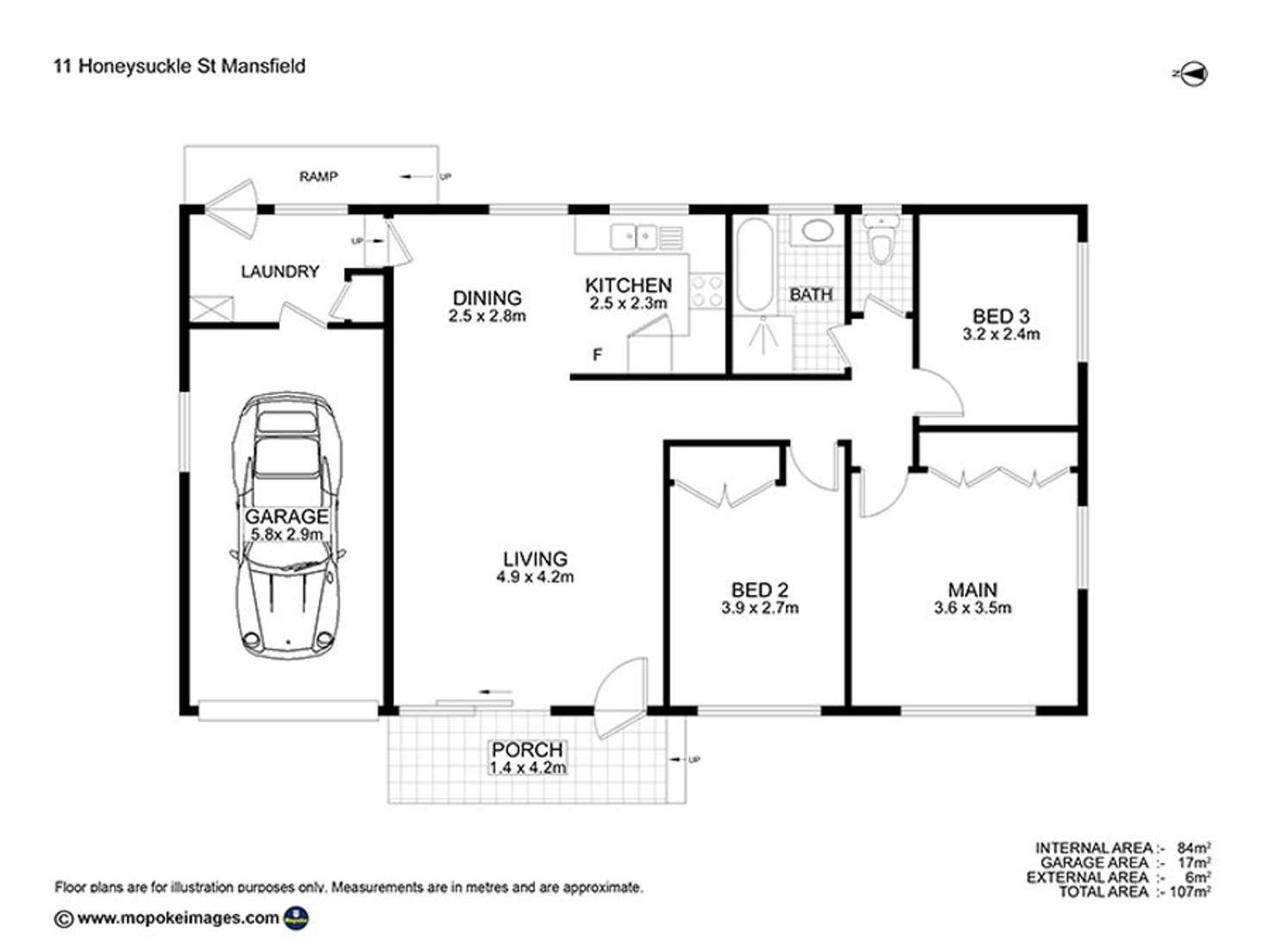 Floorplan of Homely house listing, 11 Honeysuckle Street, Mansfield QLD 4122