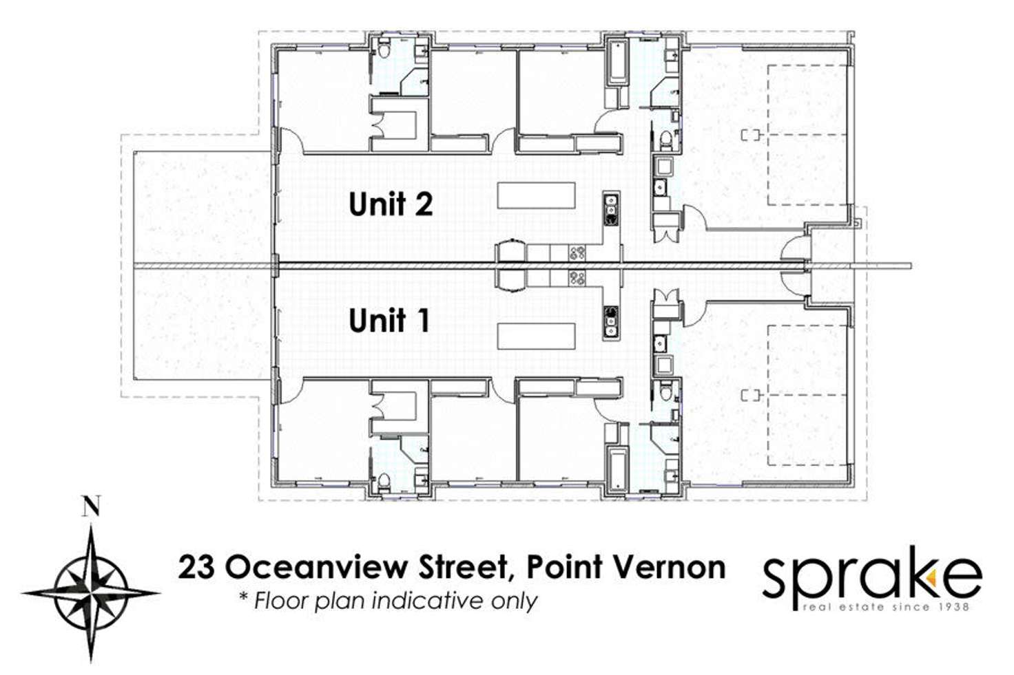 Floorplan of Homely semiDetached listing, 2/23 Oceanview Street, Point Vernon QLD 4655