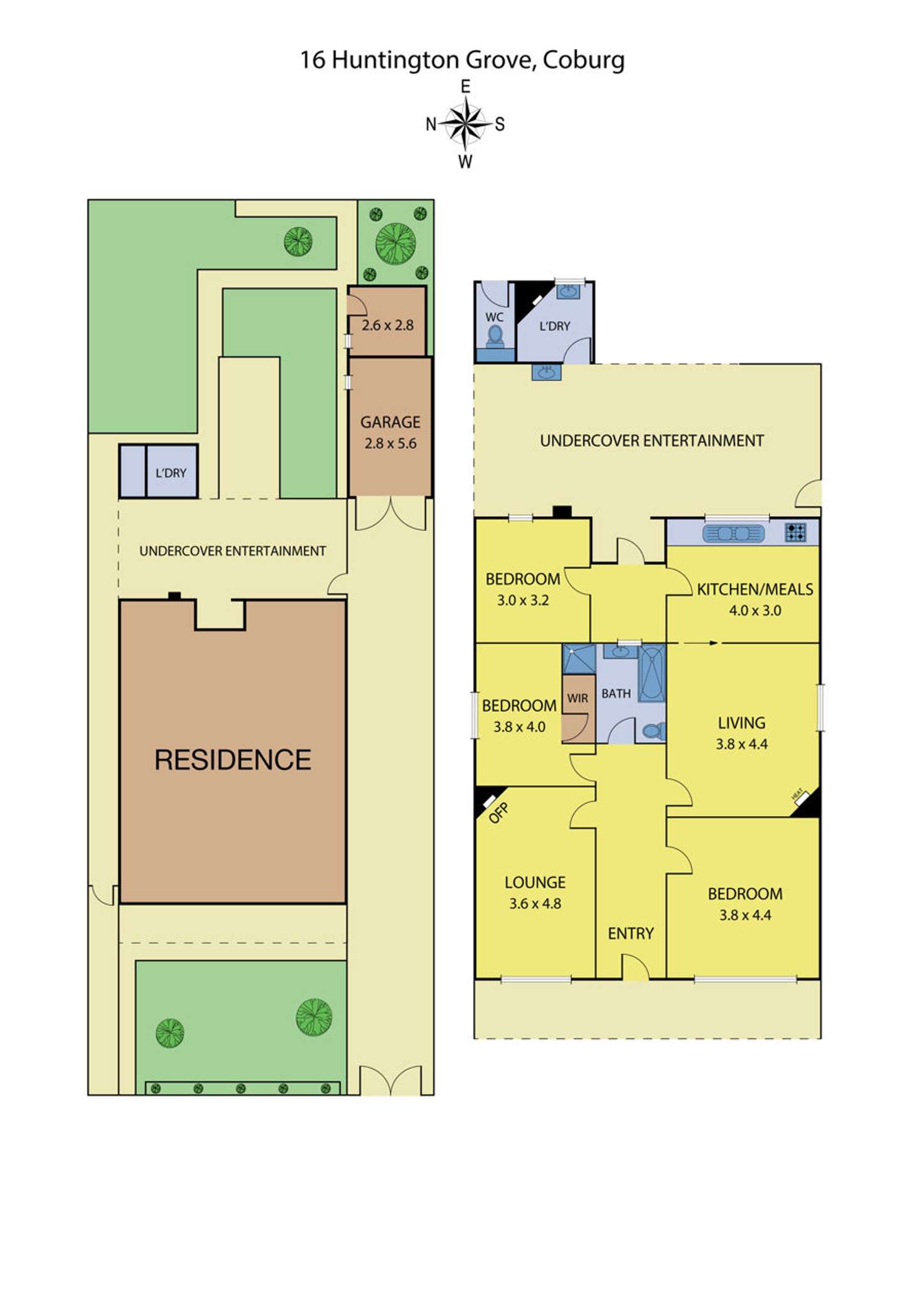 Floorplan of Homely house listing, 16 Huntington Grove, Coburg VIC 3058