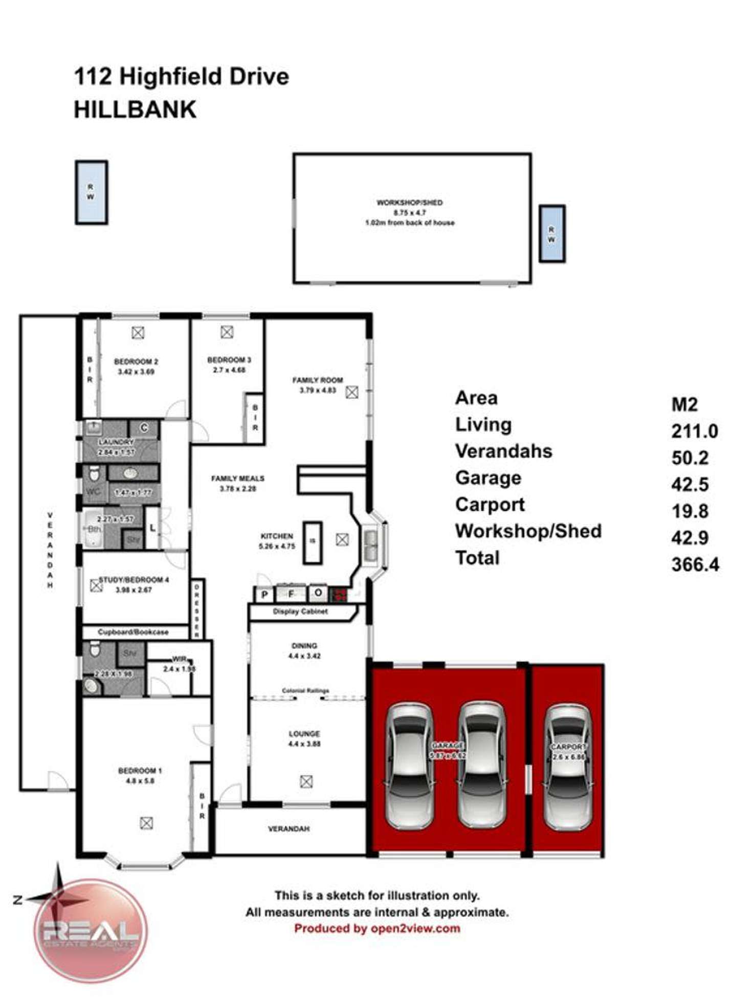 Floorplan of Homely house listing, 112 Highfield Drive, Hillbank SA 5112