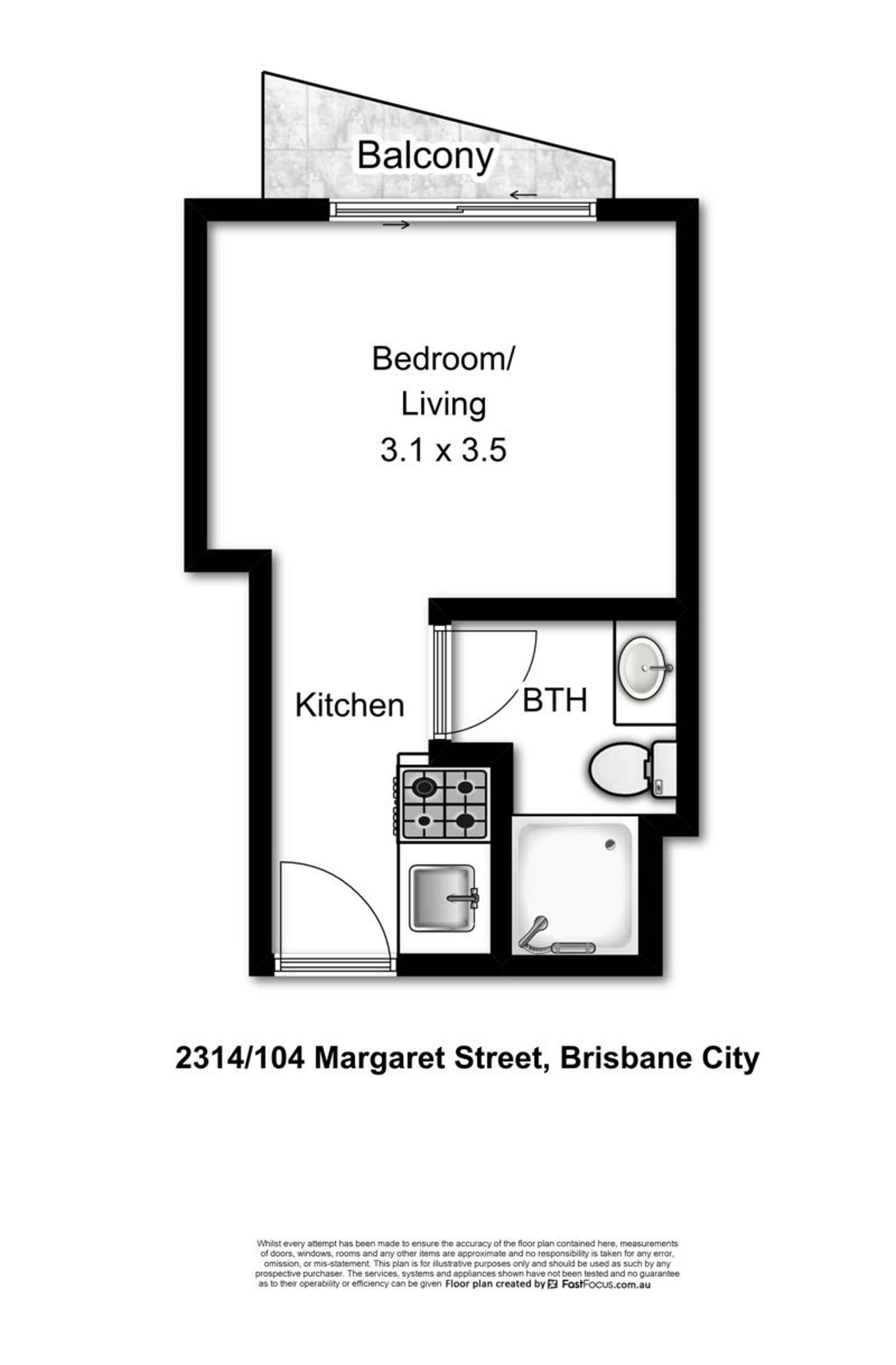 Floorplan of Homely unit listing, 104 Margaret St, Brisbane City QLD 4000