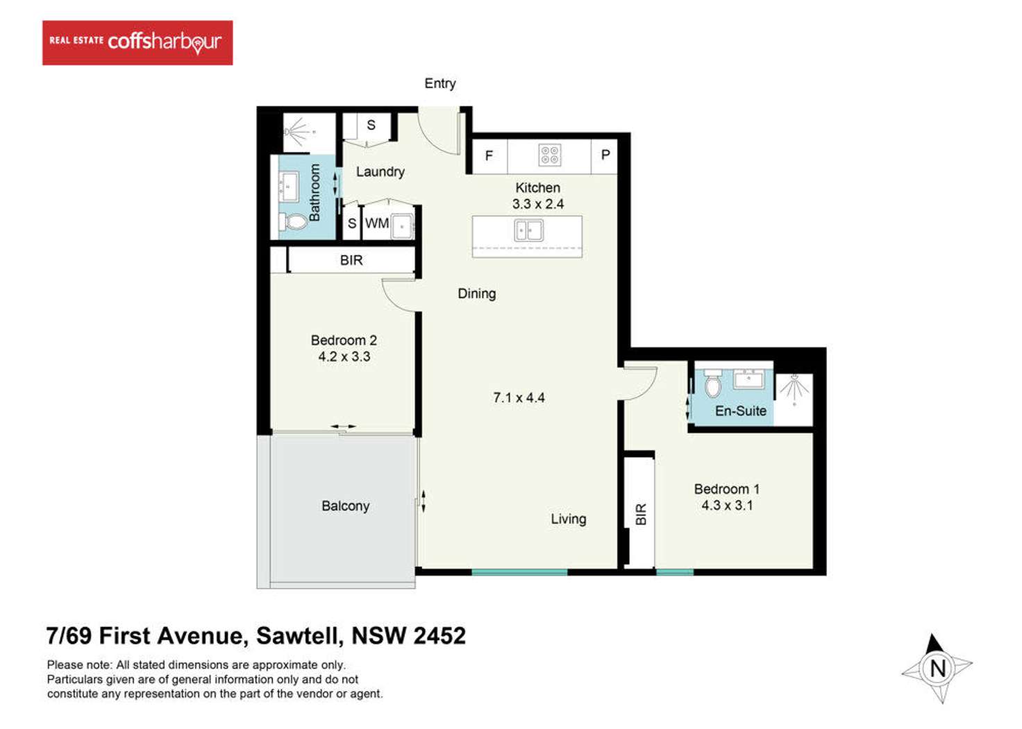 Floorplan of Homely apartment listing, 7/69 First Avenue, Sawtell NSW 2452