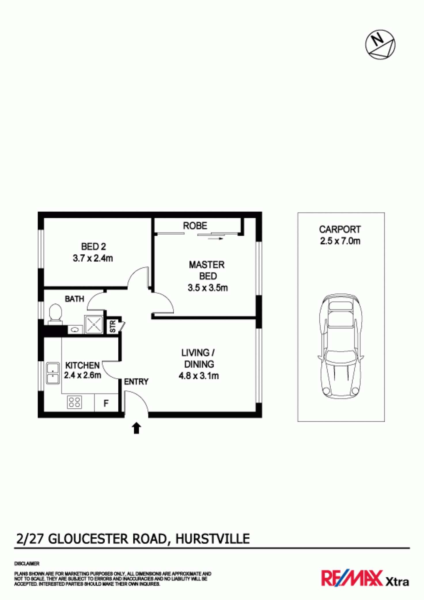 Floorplan of Homely unit listing, 2/27 Gloucester Road, Hurstville NSW 2220