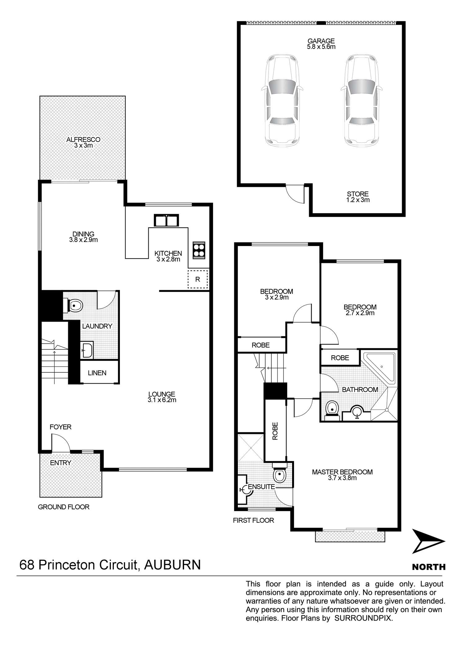 Floorplan of Homely house listing, 68 Princeton Ct, Auburn NSW 2144
