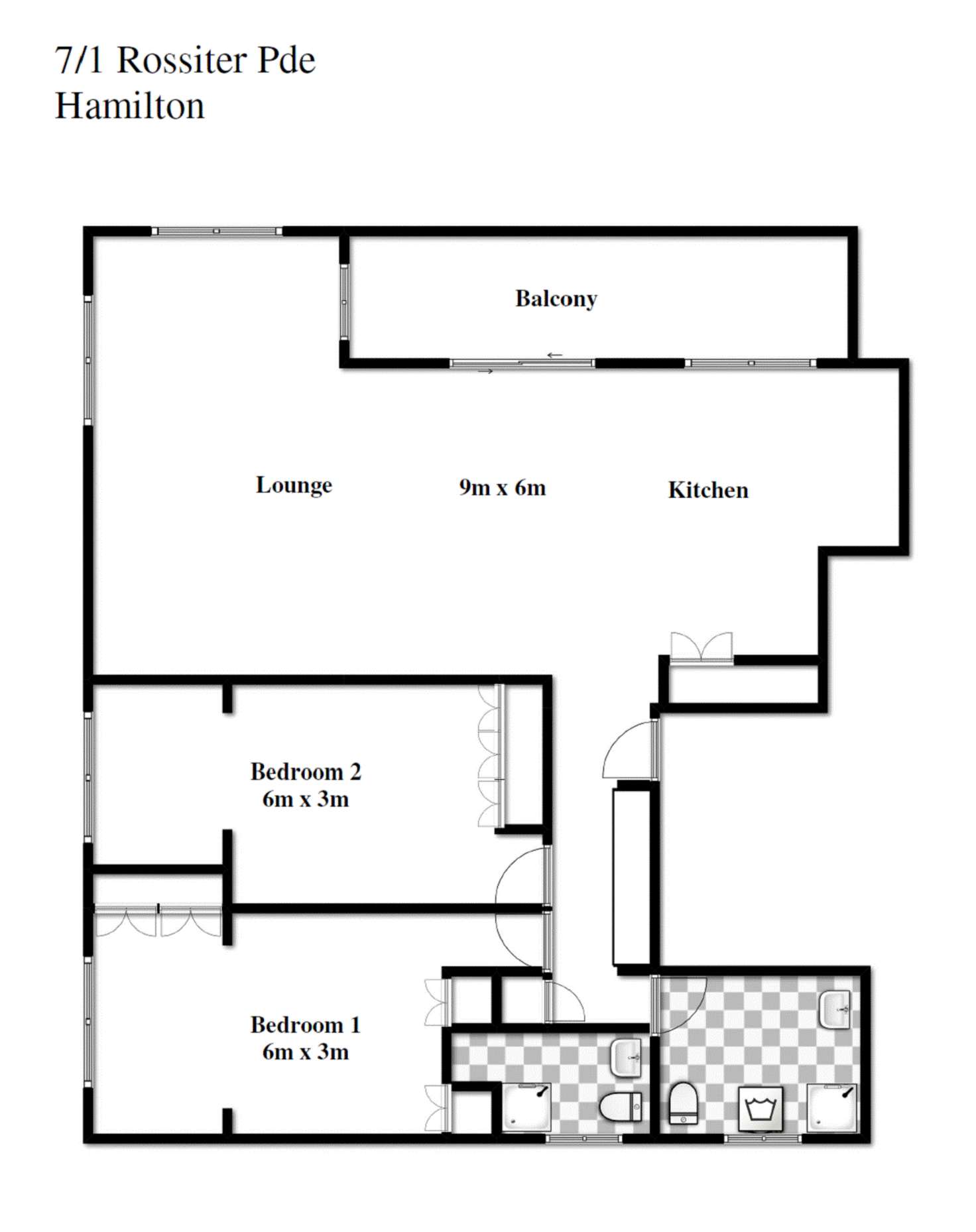 Floorplan of Homely apartment listing, 7/1 Rossiter Parade, Hamilton QLD 4007