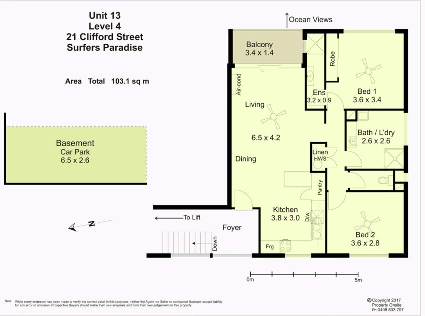 Floorplan of Homely unit listing, 13/21 Clifford Street, Surfers Paradise QLD 4217