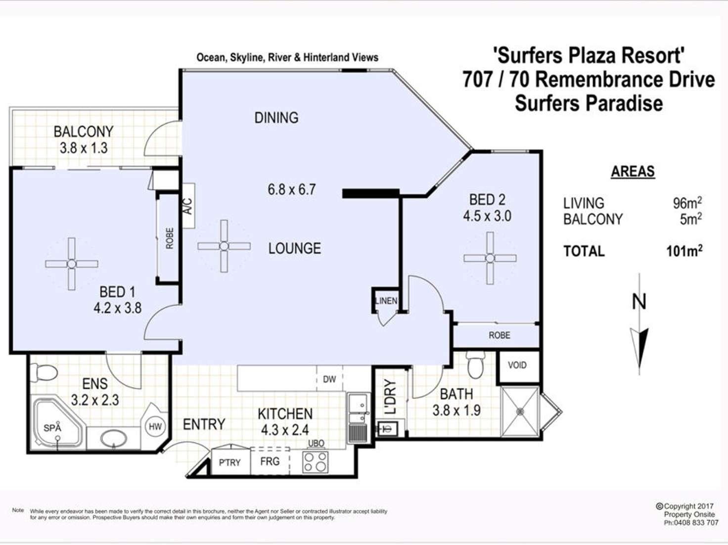Floorplan of Homely unit listing, 707/70 Remembrance Drive,, Surfers Paradise QLD 4217