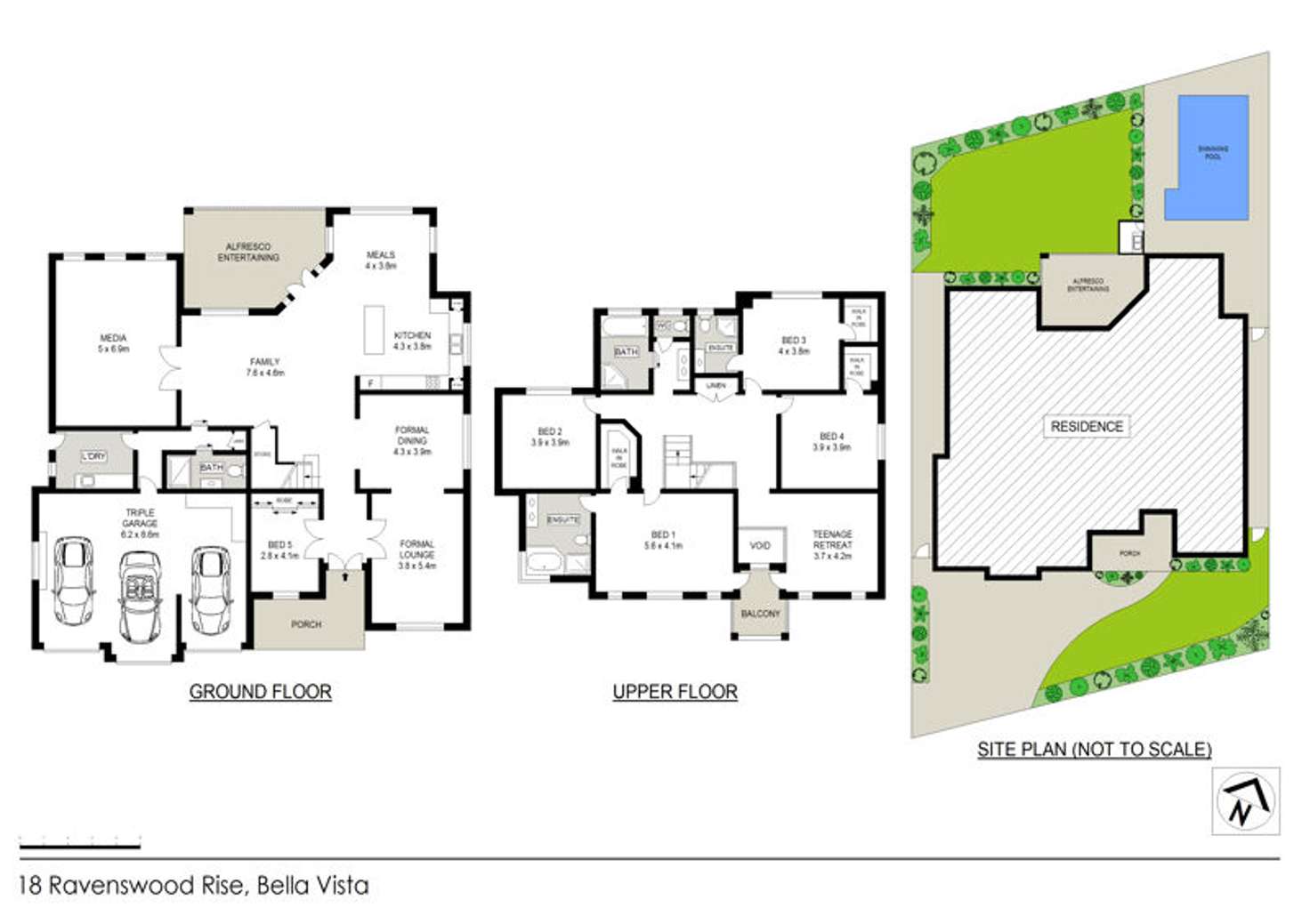 Floorplan of Homely house listing, 18 Ravenswood Rise, Bella Vista NSW 2153
