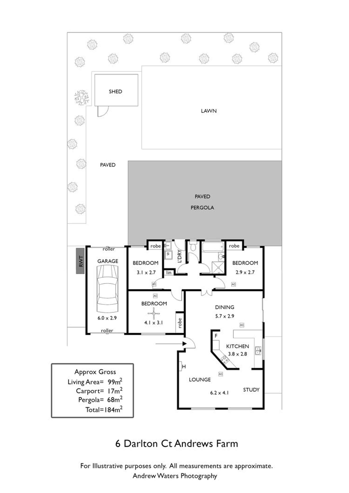 Floorplan of Homely house listing, 6 Darlton Court, Andrews Farm SA 5114