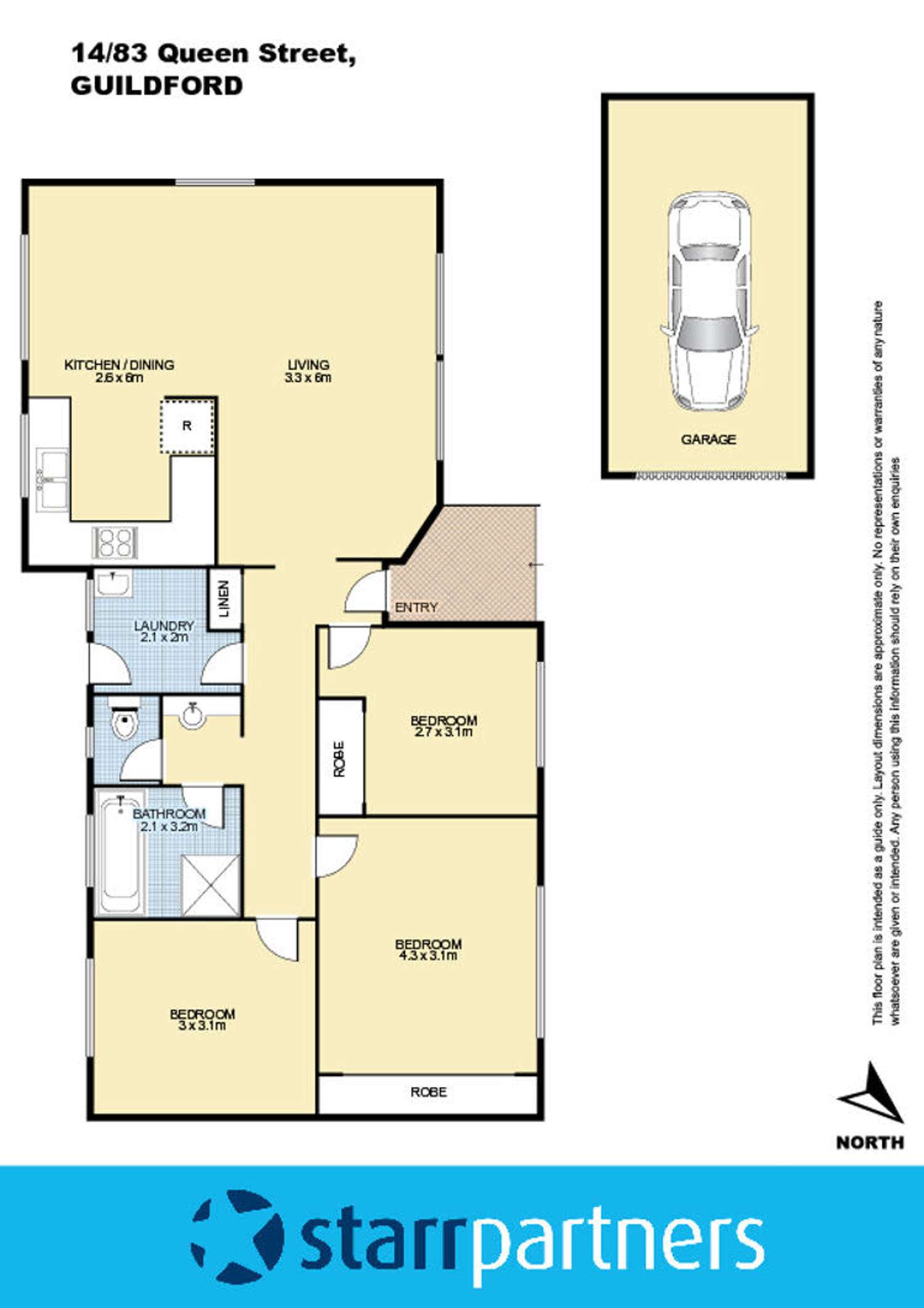 Floorplan of Homely villa listing, 14/83 Queen Street, Guildford NSW 2161