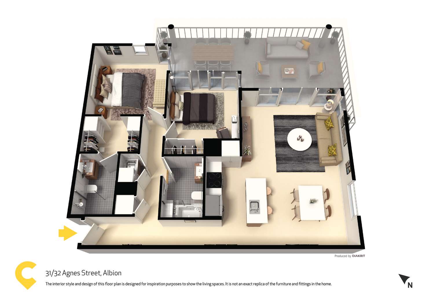 Floorplan of Homely unit listing, 31/32 Agnes Street, Albion QLD 4010