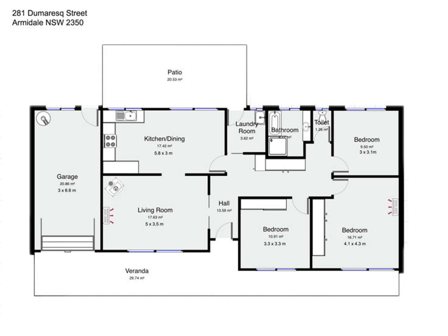 Floorplan of Homely house listing, 281 Dumaresq Street, Armidale NSW 2350