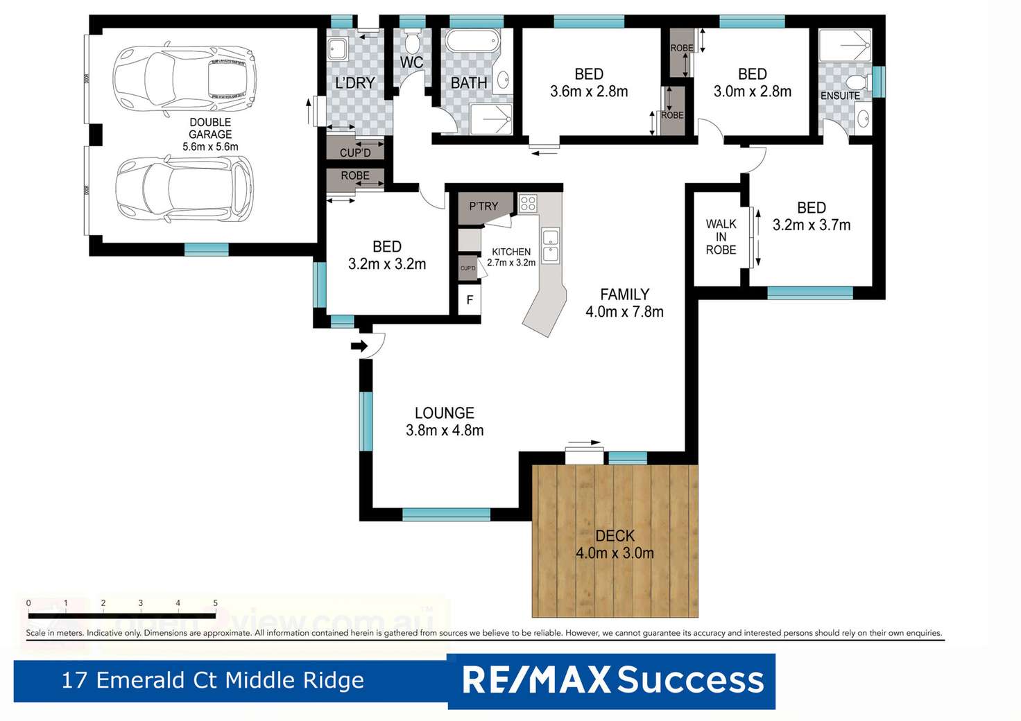 Floorplan of Homely house listing, 17 Emerald Court, Middle Ridge QLD 4350