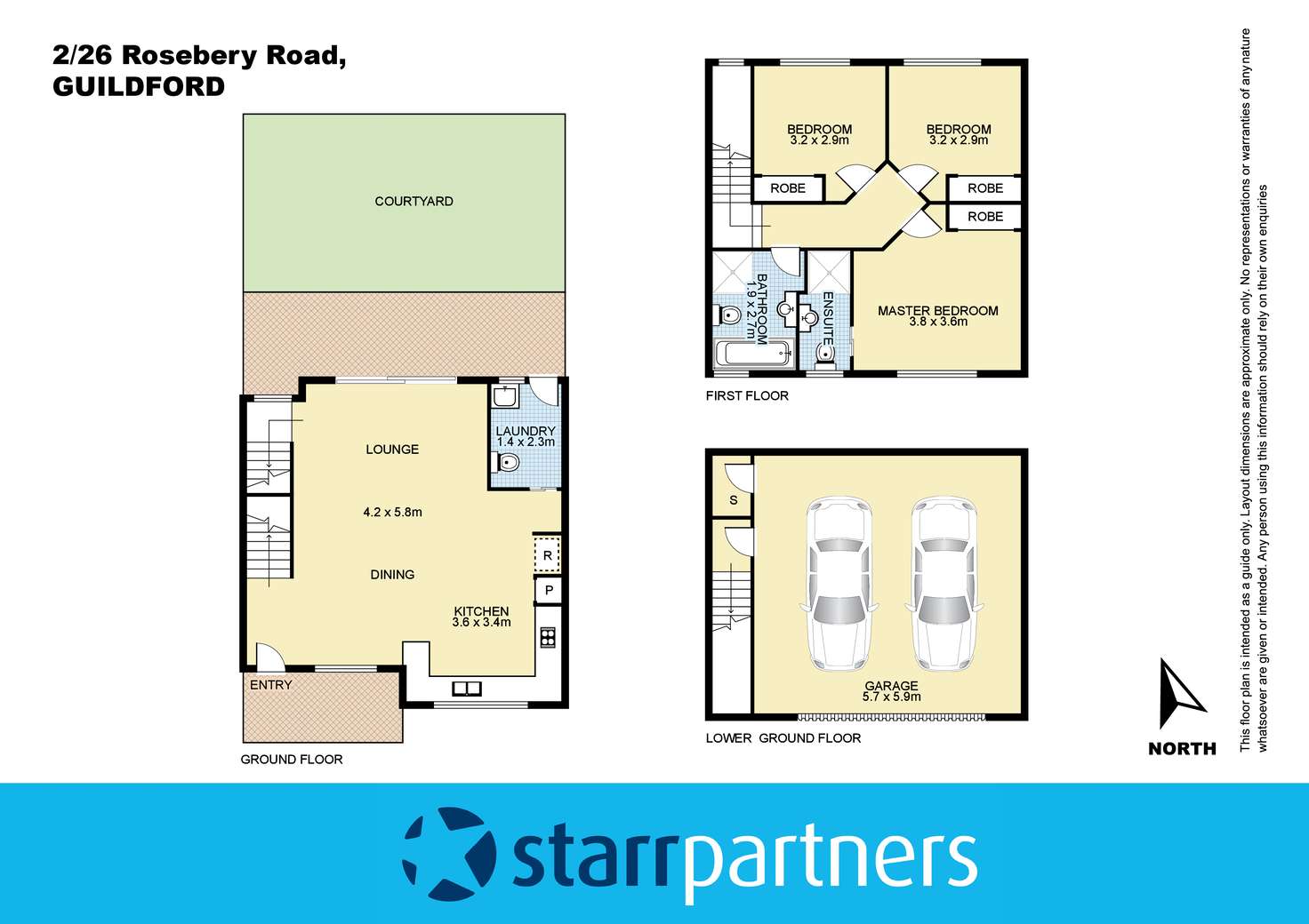 Floorplan of Homely townhouse listing, 2/26 Rosebery Road, Guildford NSW 2161