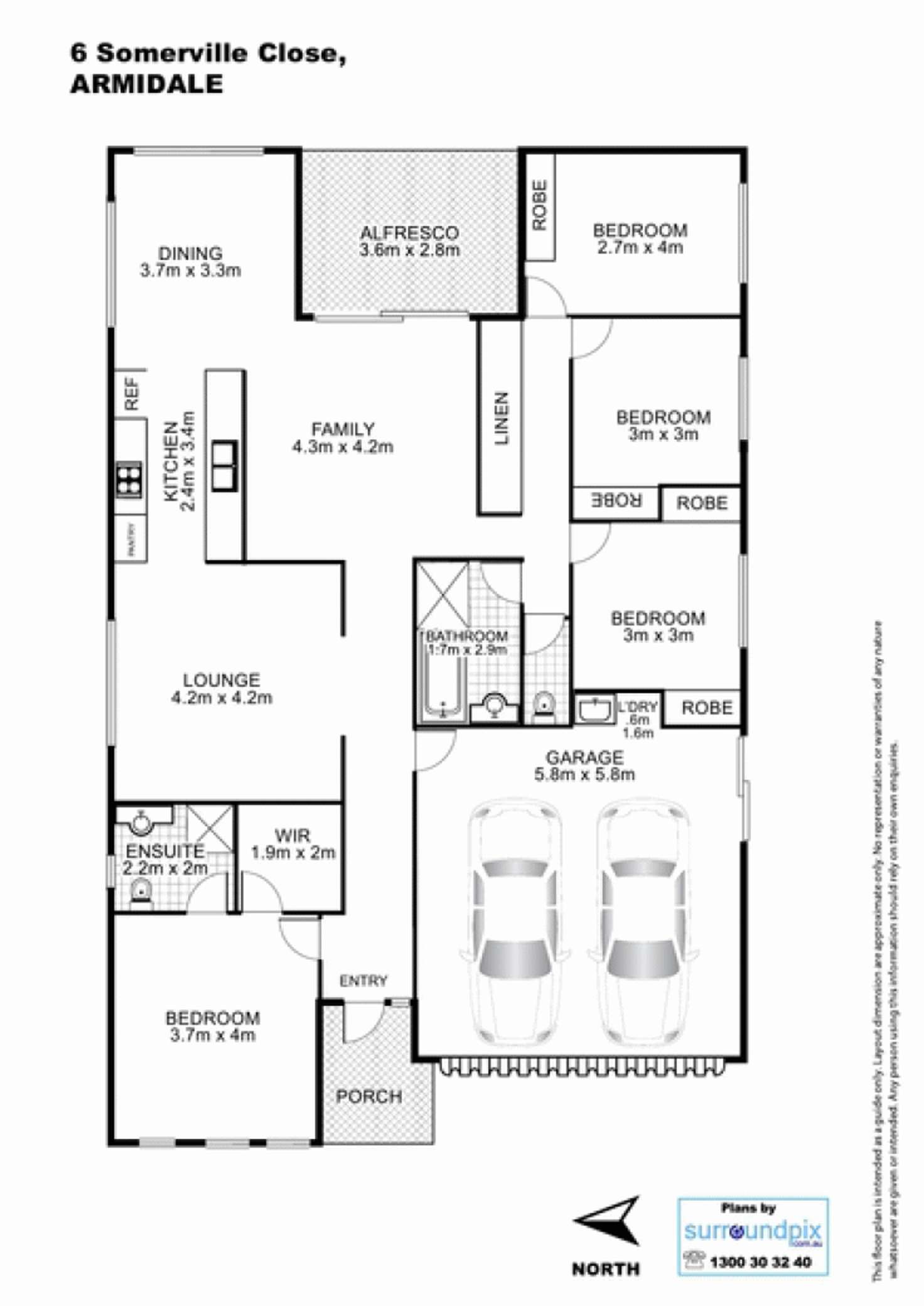 Floorplan of Homely house listing, 6 Somerville Close, Armidale NSW 2350