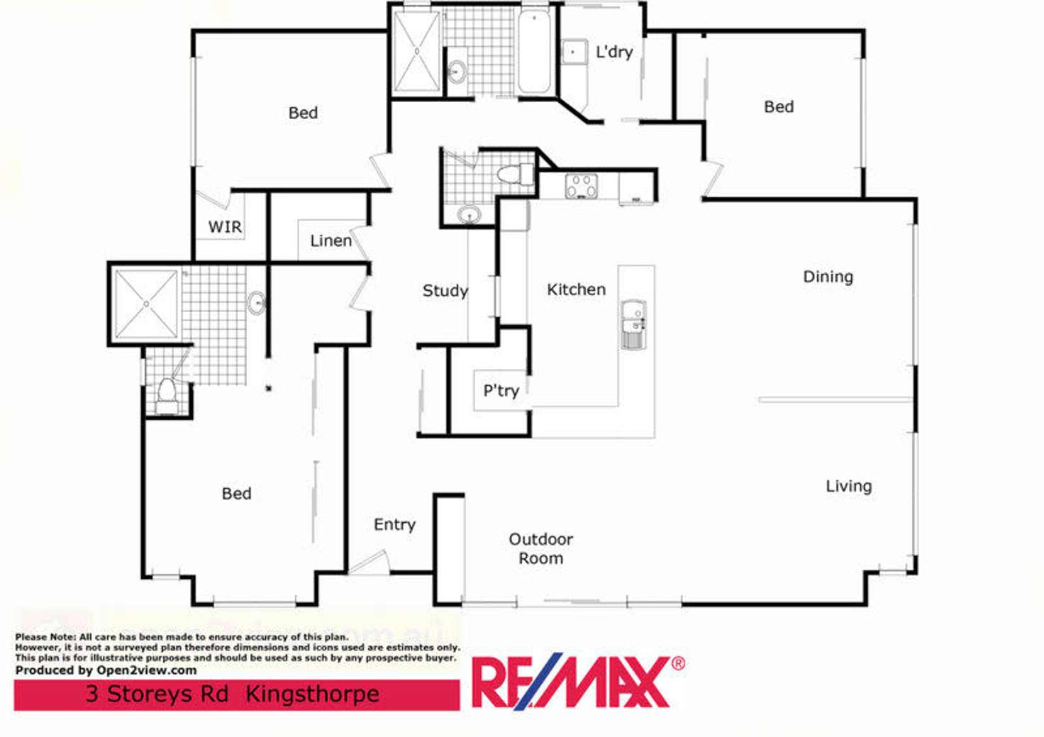 Floorplan of Homely house listing, 3 Storeys Road, Kingsthorpe QLD 4400