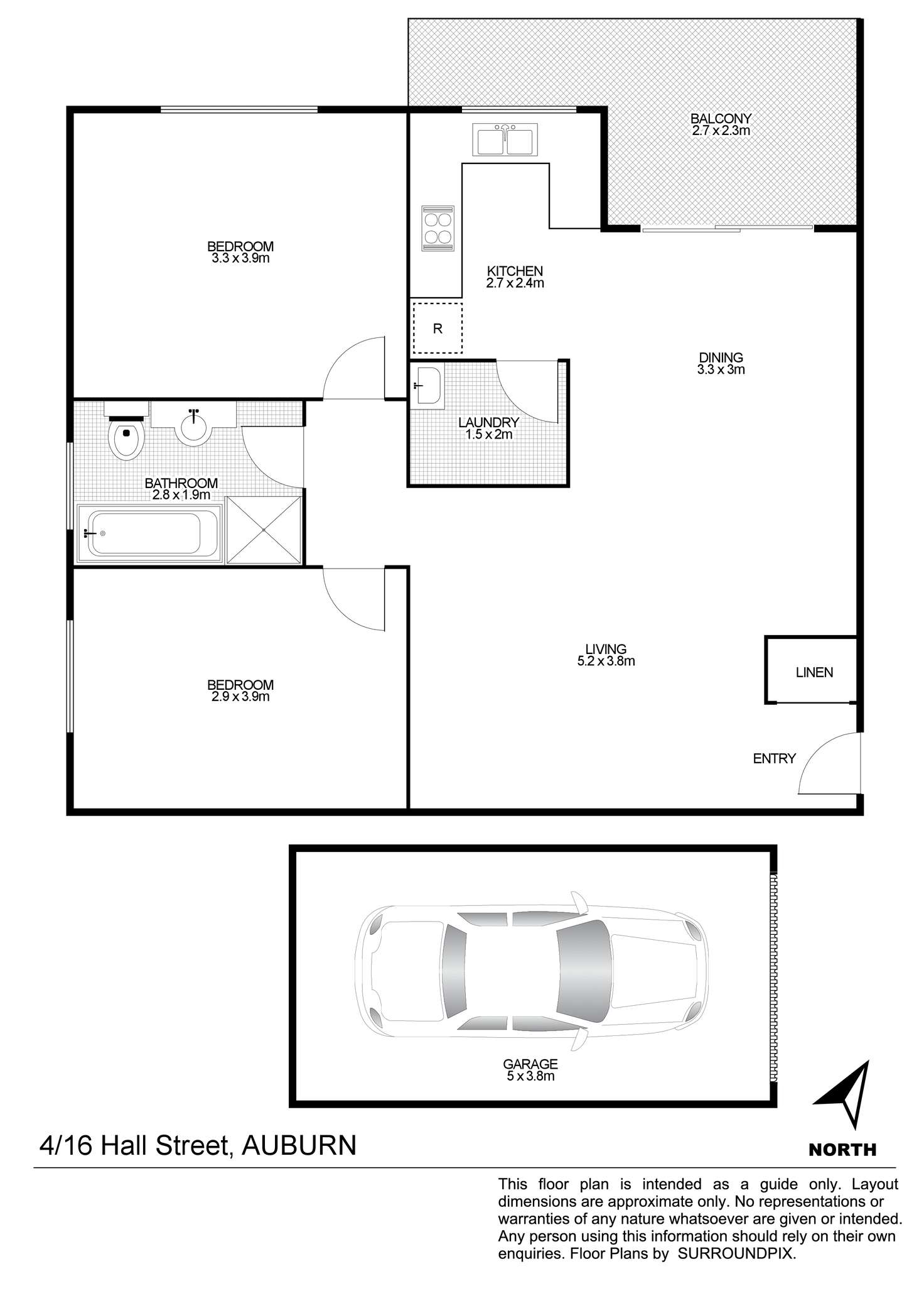 Floorplan of Homely unit listing, 4/16 Hall St, Auburn NSW 2144
