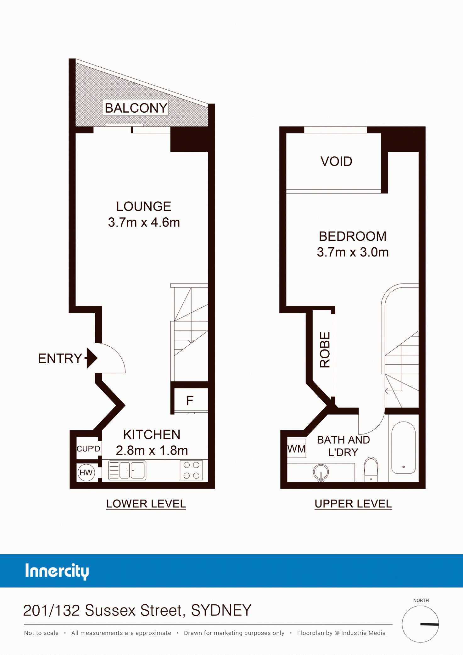 Floorplan of Homely apartment listing, 201/132 Sussex Street, Sydney NSW 2000