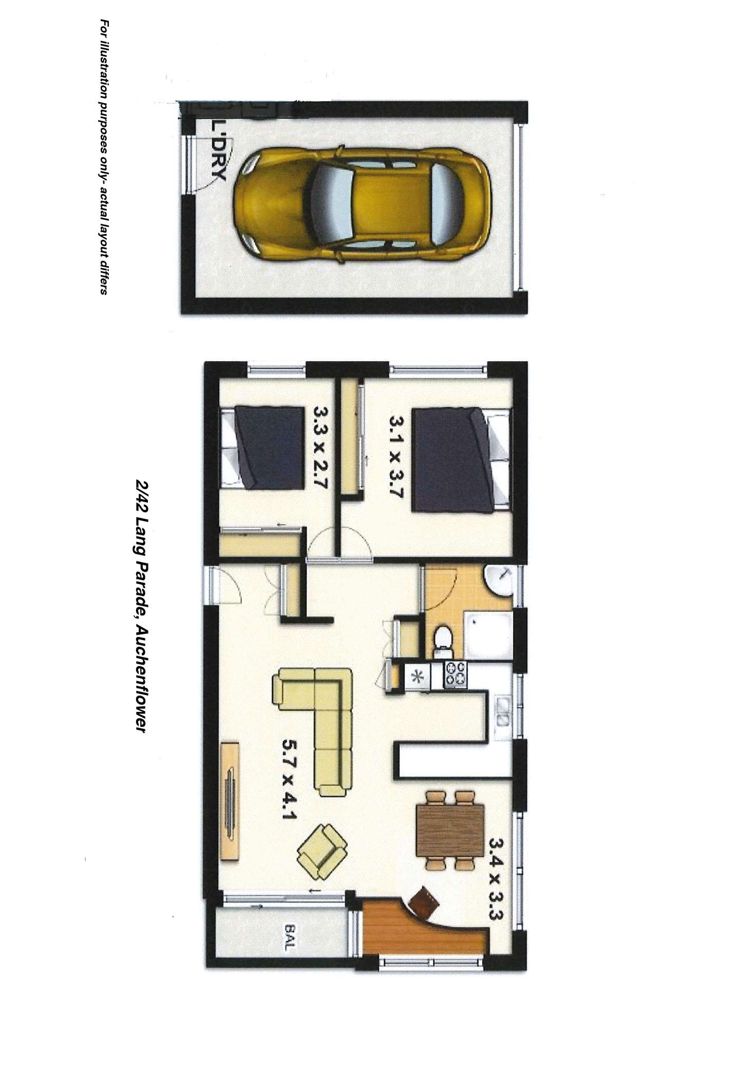 Floorplan of Homely unit listing, 2/42 Lang Parade, Auchenflower QLD 4066