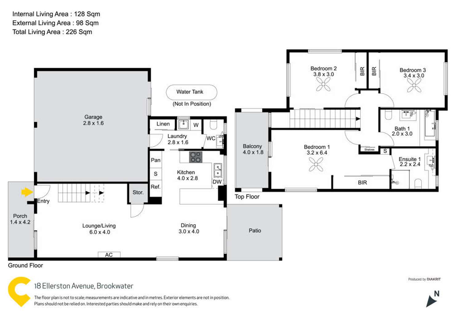 Floorplan of Homely townhouse listing, 18 Ellerston Avenue, Brookwater QLD 4300