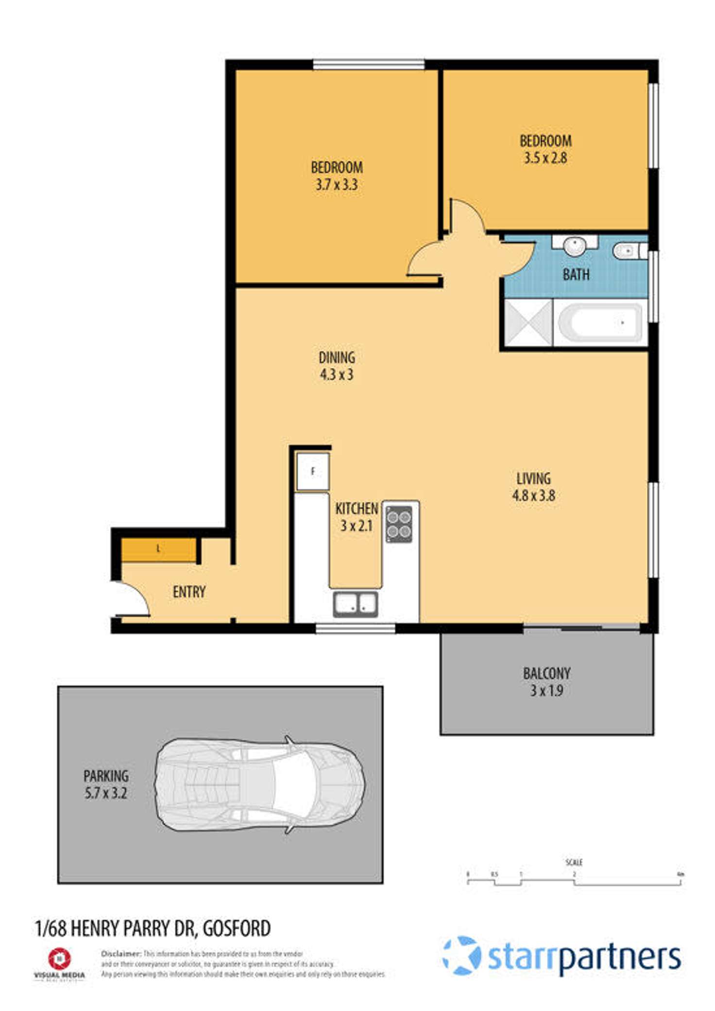 Floorplan of Homely unit listing, 1/68 Henry Parry Drive, Gosford NSW 2250