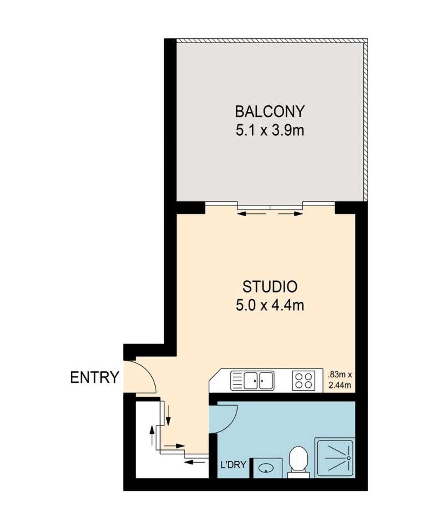 Floorplan of Homely unit listing, L2C/41 Gotha St, Fortitude Valley QLD 4006