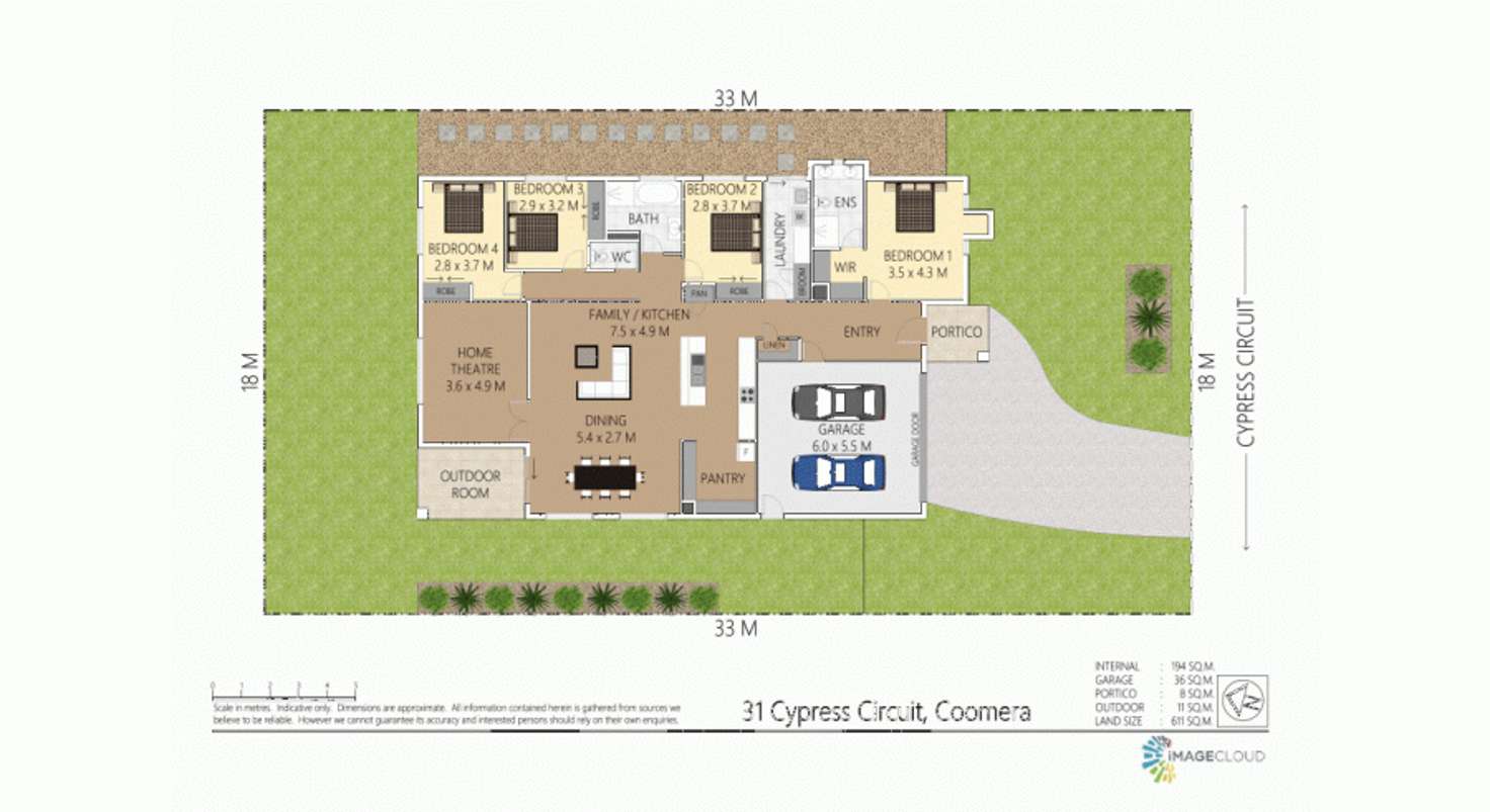 Floorplan of Homely house listing, 31 Cypress Circuit, Coomera QLD 4209