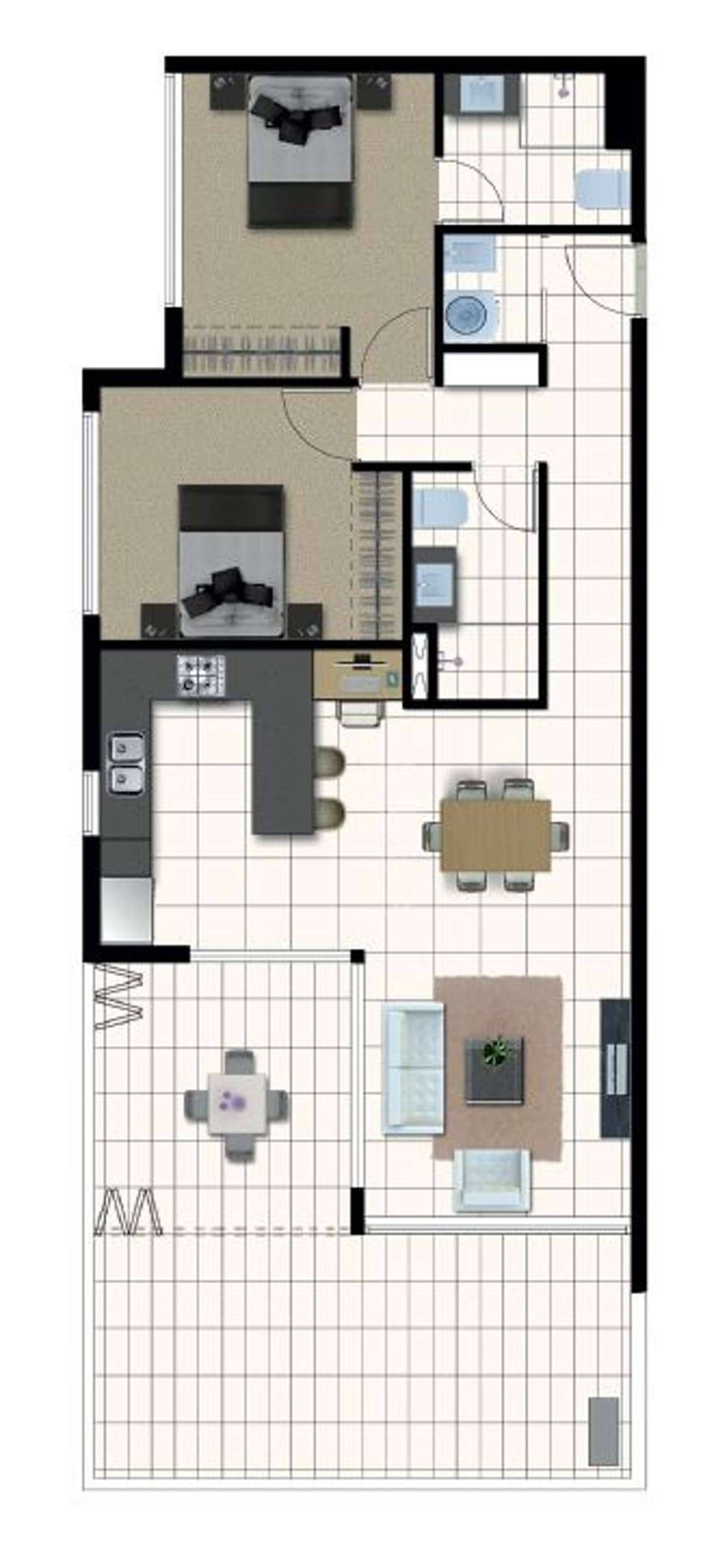 Floorplan of Homely unit listing, L1/50 McLachlan St, Fortitude Valley QLD 4006