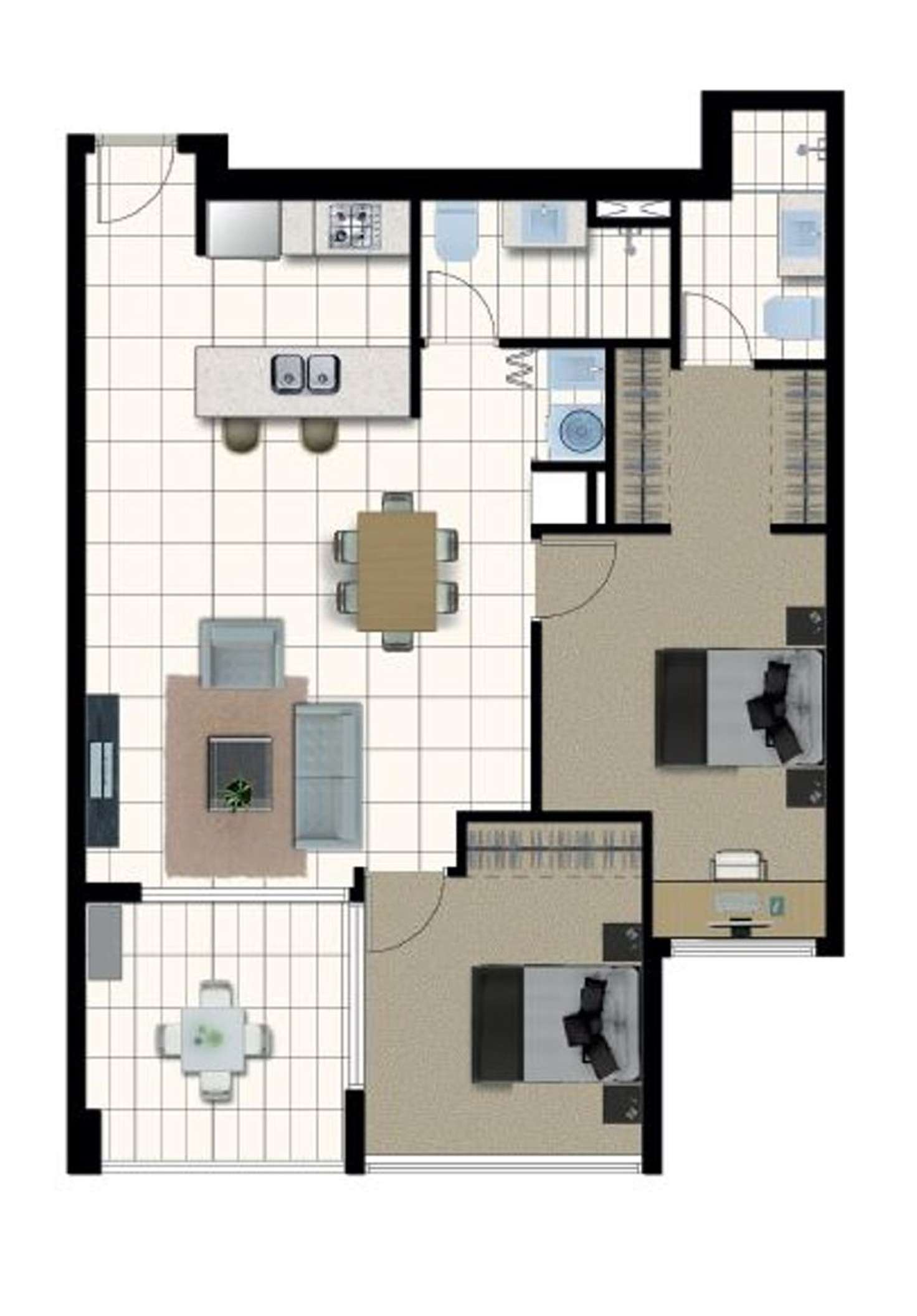 Floorplan of Homely unit listing, L4/50 McLachlan St, Fortitude Valley QLD 4006