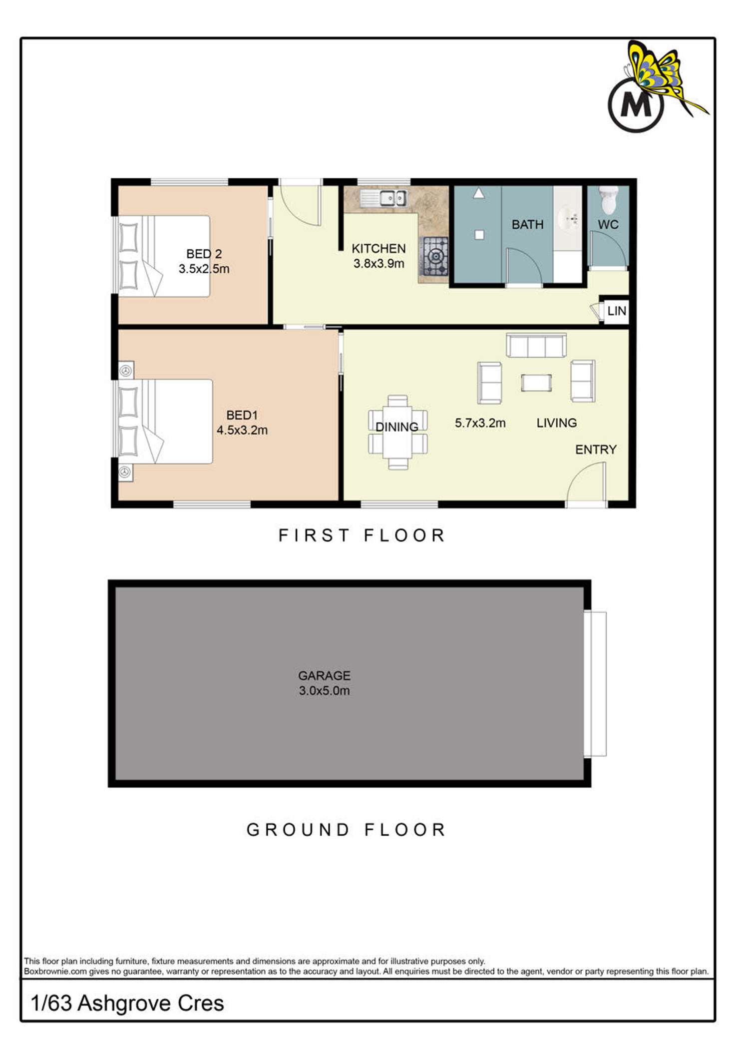 Floorplan of Homely unit listing, 1/63 Ashgrove Crescent, Ashgrove QLD 4060