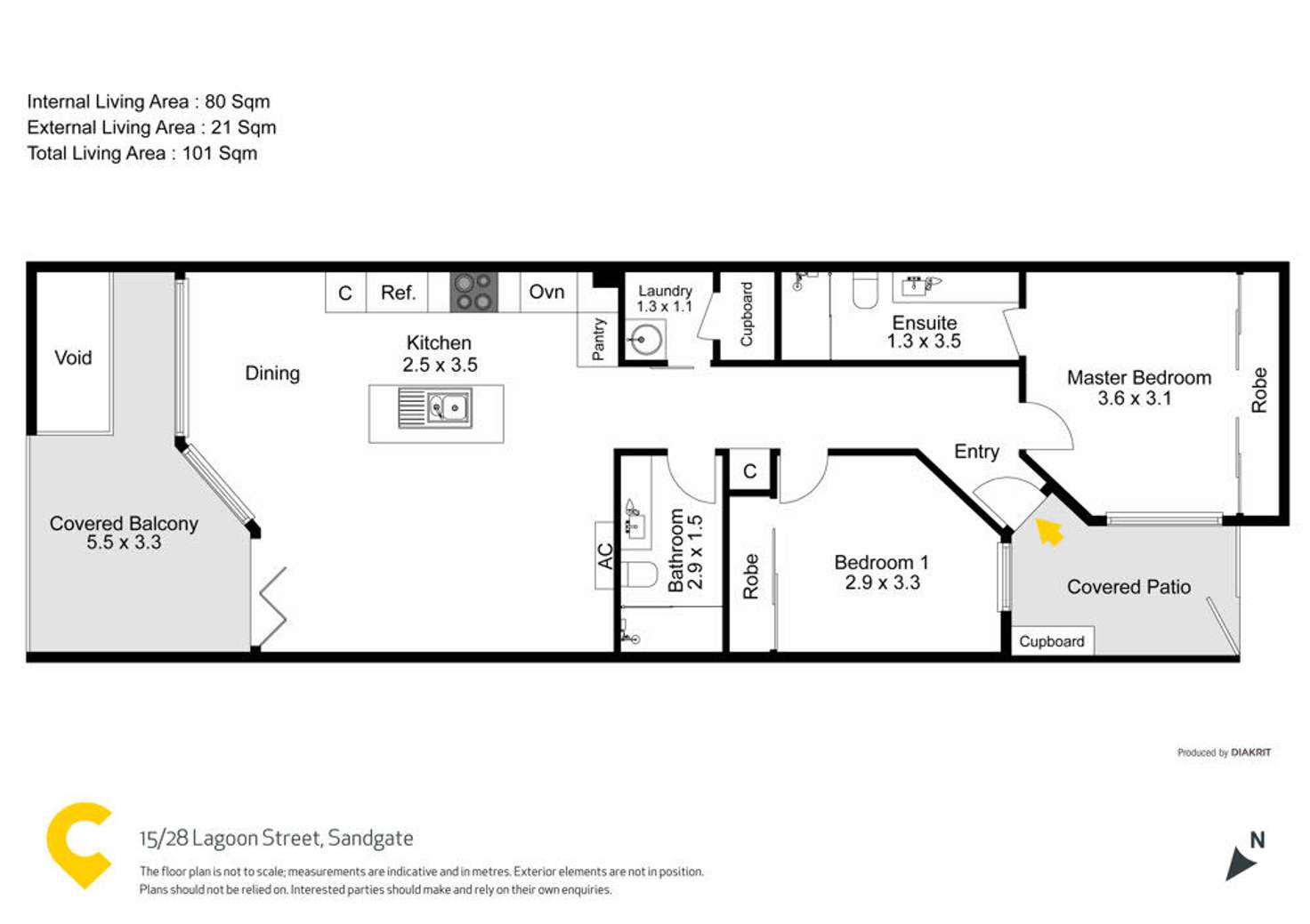 Floorplan of Homely unit listing, 15/28 Lagoon Street, Sandgate QLD 4017