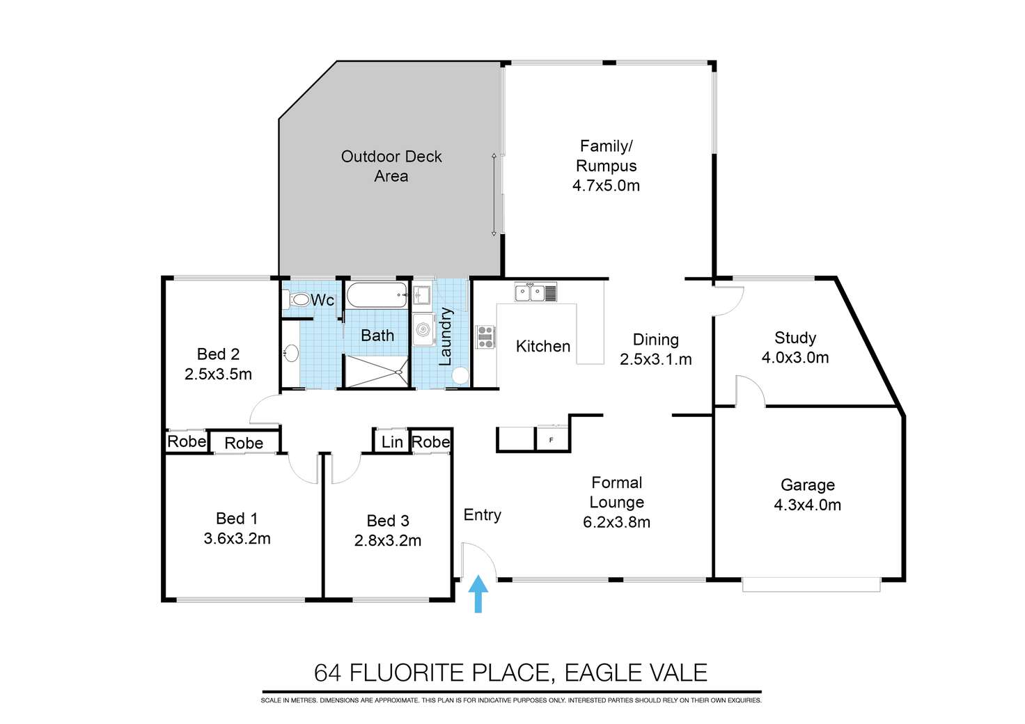 Floorplan of Homely house listing, 64 Fluorite Pl, Eagle Vale NSW 2558