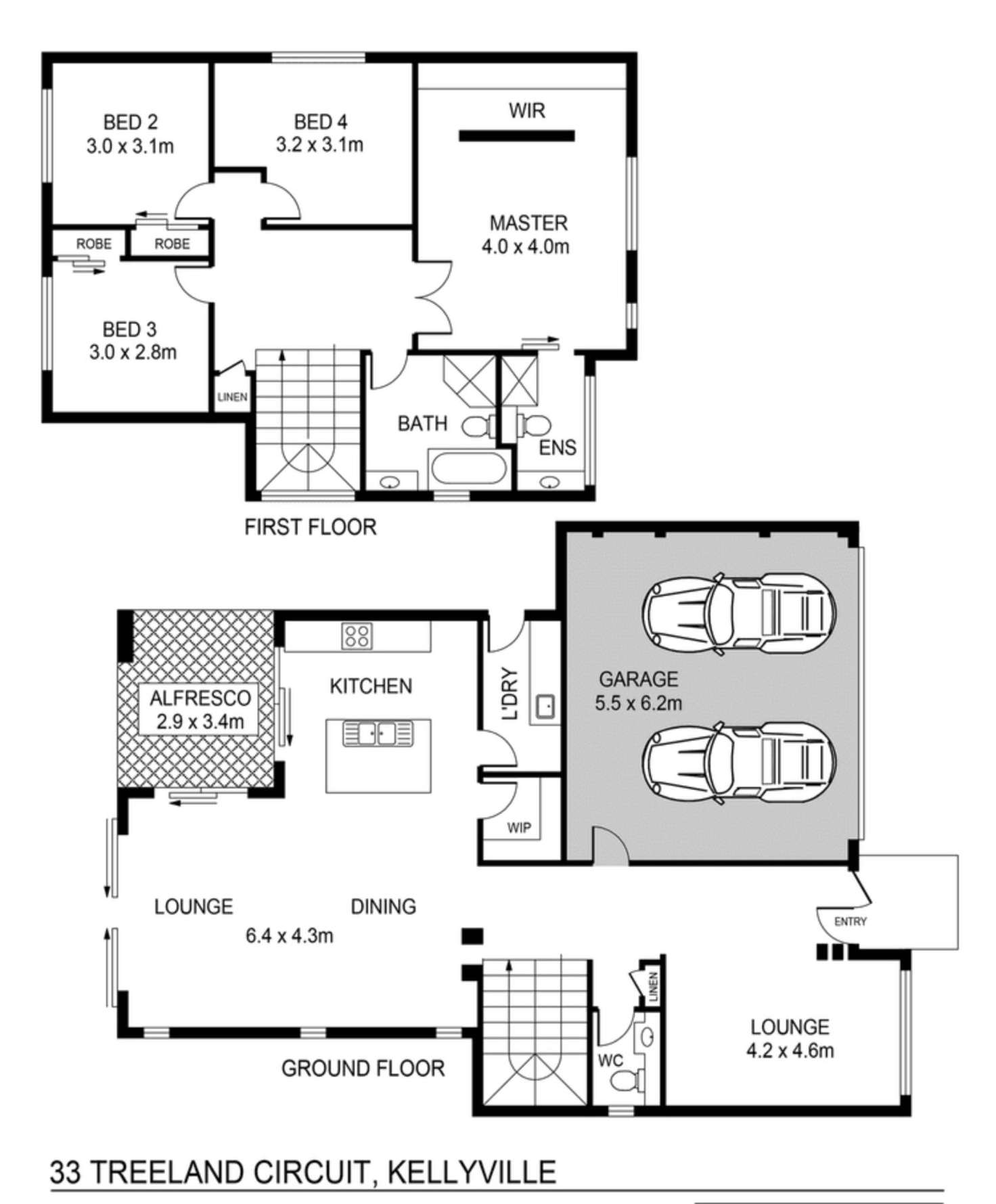 Floorplan of Homely house listing, 33 Treeland Circuit, Kellyville NSW 2155