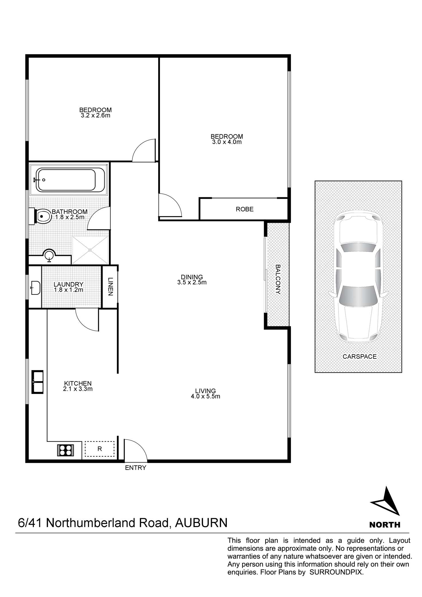 Floorplan of Homely unit listing, 6/41 Northumberland Road, Auburn NSW 2144