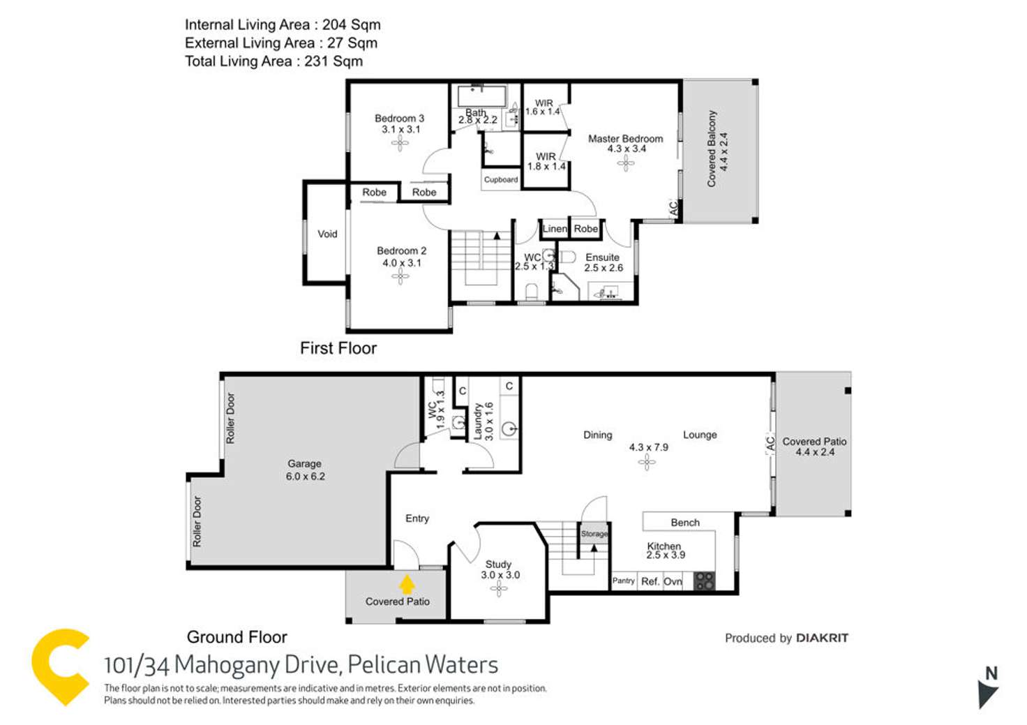 Floorplan of Homely unit listing, 101/34 Mahogany Drive, Pelican Waters QLD 4551