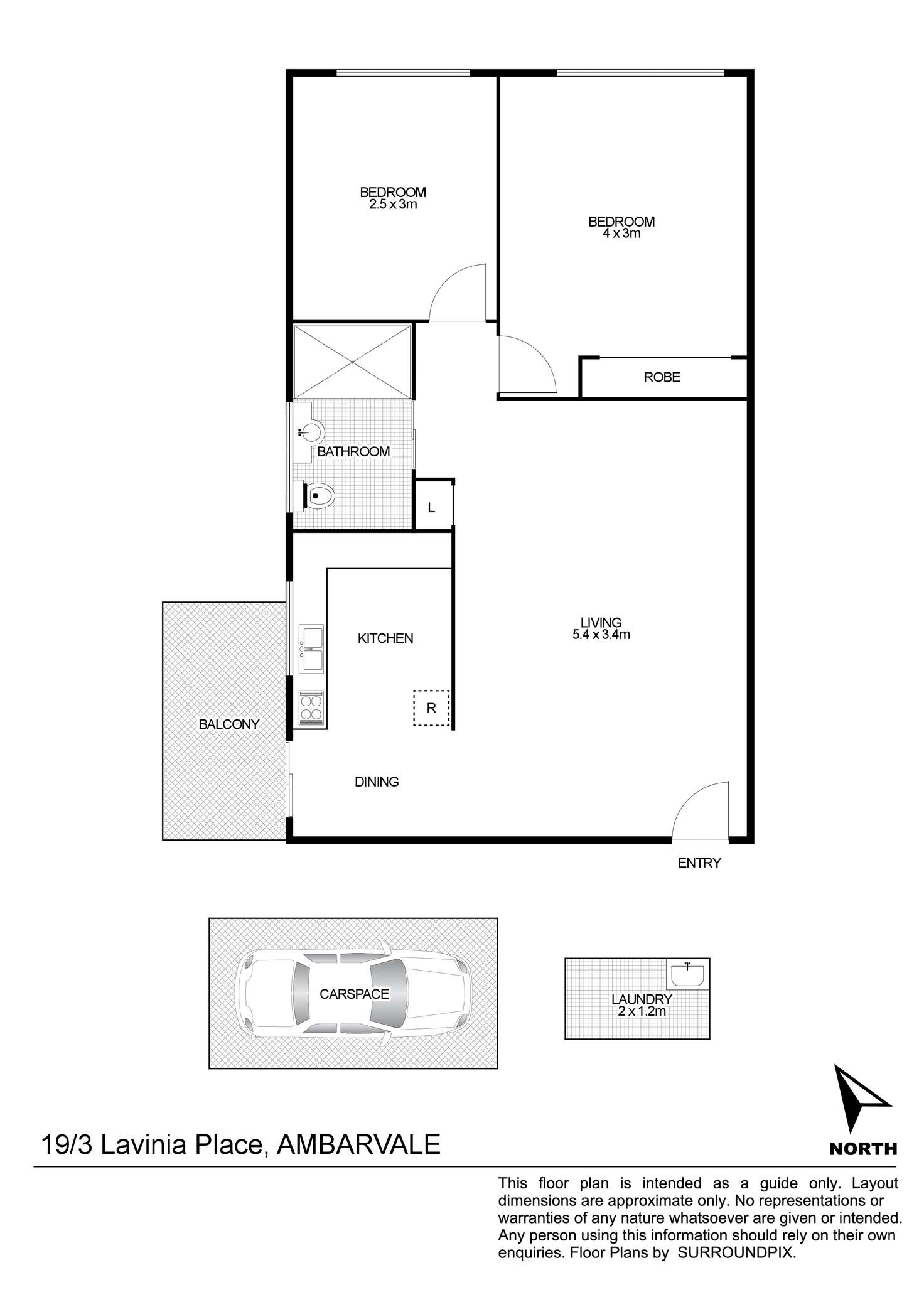 Floorplan of Homely unit listing, 19/3 Lavinia Place, Ambarvale NSW 2560