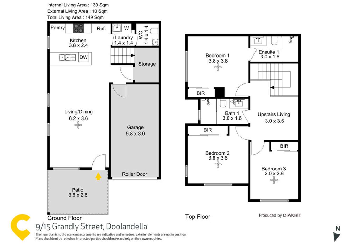 Floorplan of Homely townhouse listing, 9/15 Grandly Street, Doolandella QLD 4077